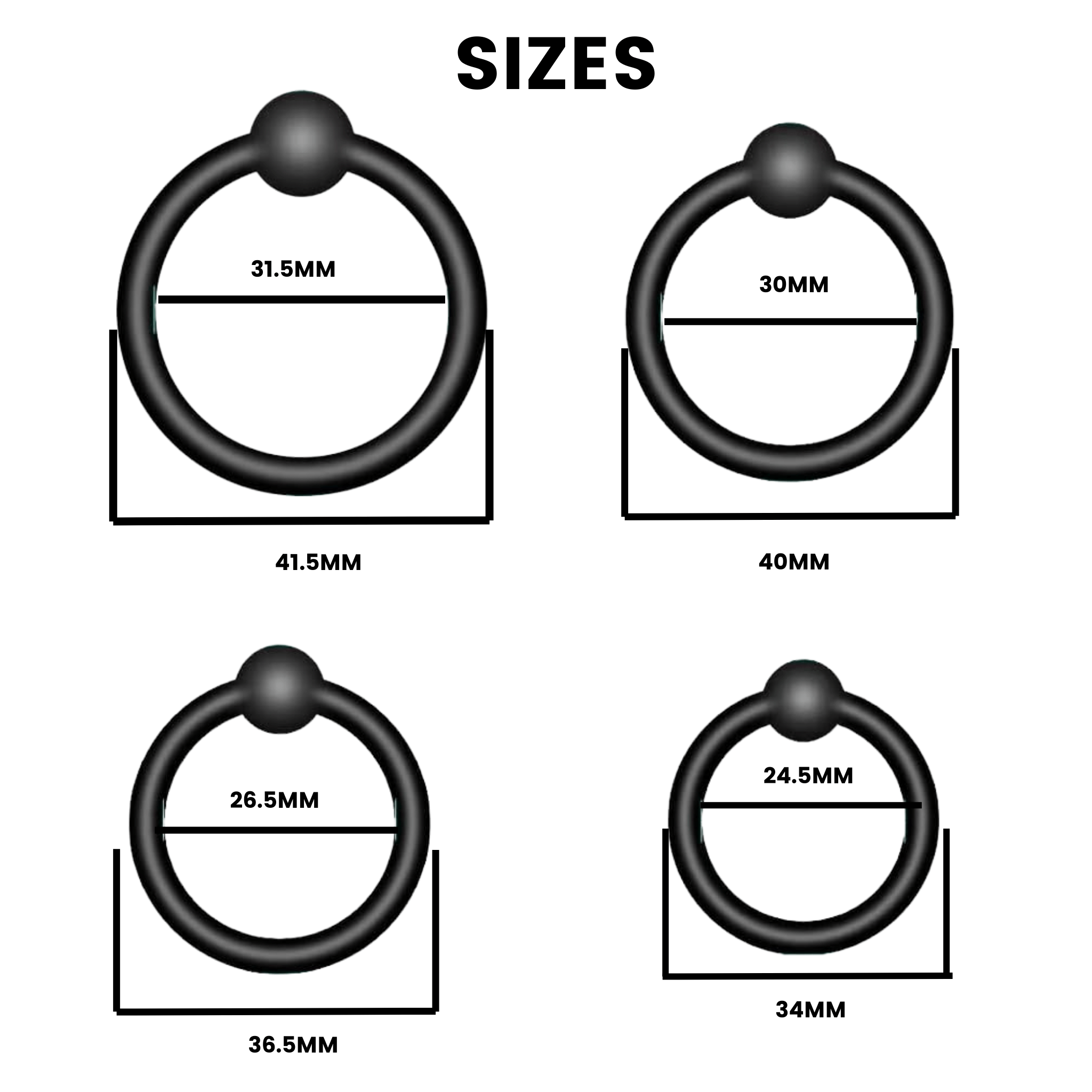 Beaded Silicone Cock Ring Set (4pcs) - 4Play Essentials