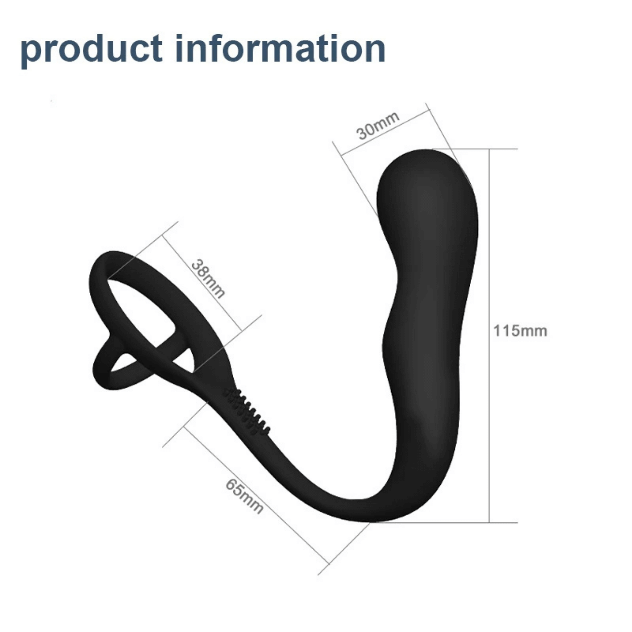 Pleasure Anchor Silicone Prostate Massager with cock ring - 4Play Essentials