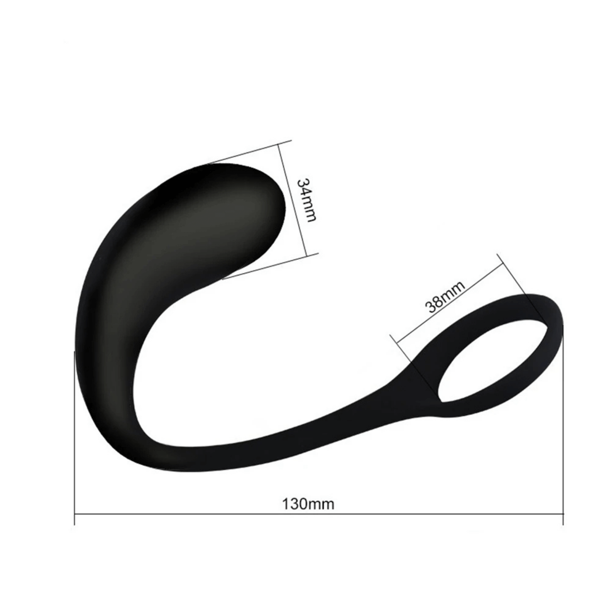 Silicone Prostate Massager with cock ring - 4Play Essentials