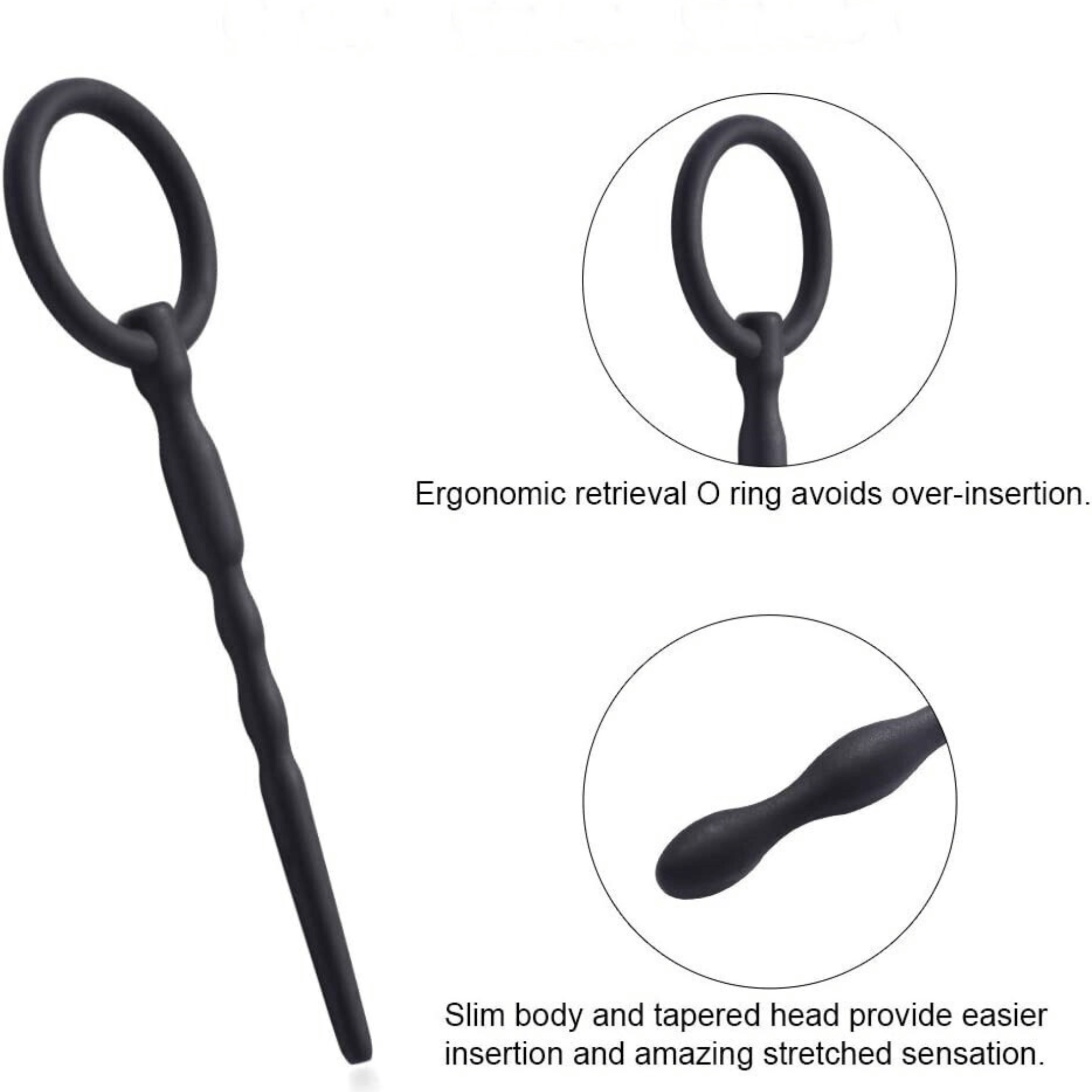 Silicone Cum-Thru Urethral Plug with Ring - 4Play Essentials