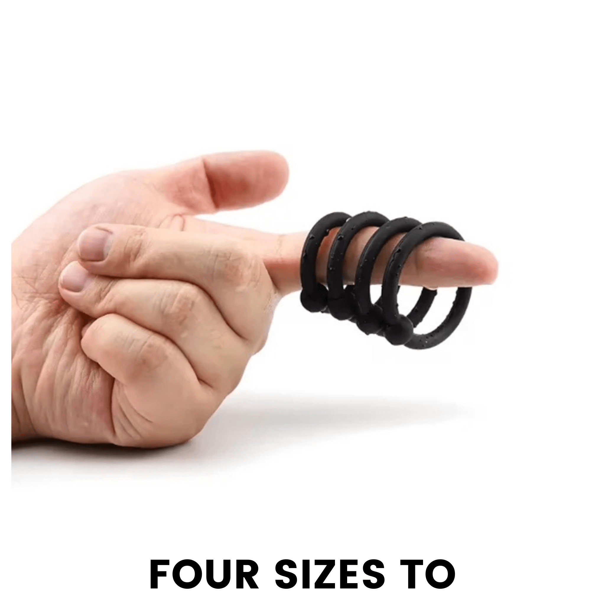Beaded Silicone Cock Ring Set (4pcs) - 4Play Essentials