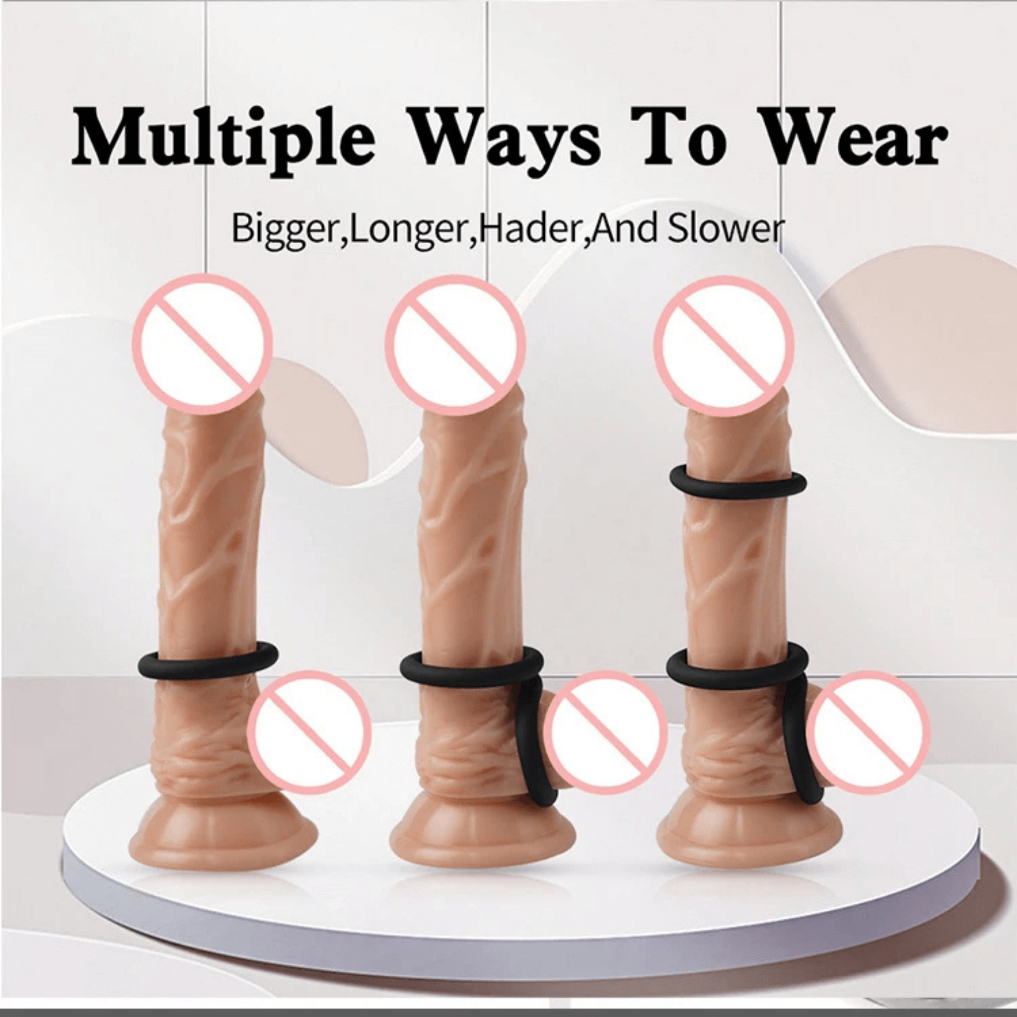 Total Control Silicone Cock Ring and Loop Set (7pcs) - 4Play Essentials