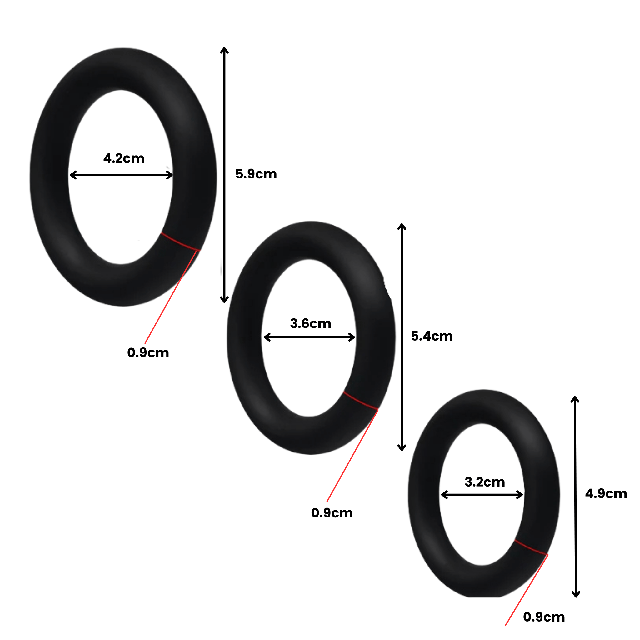 Extra Thick Silicone Cock Ring Set (3pcs) - 4Play Essentials