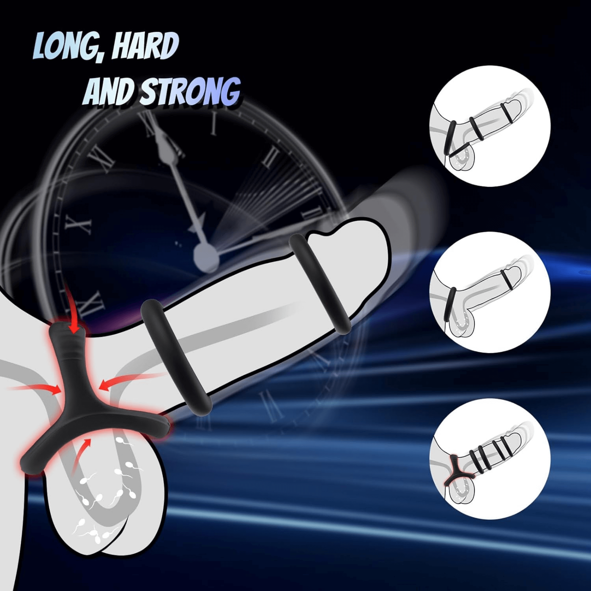 Stay & Play Silicone Penis Ring Set (7pcs) - 4Play Essentials