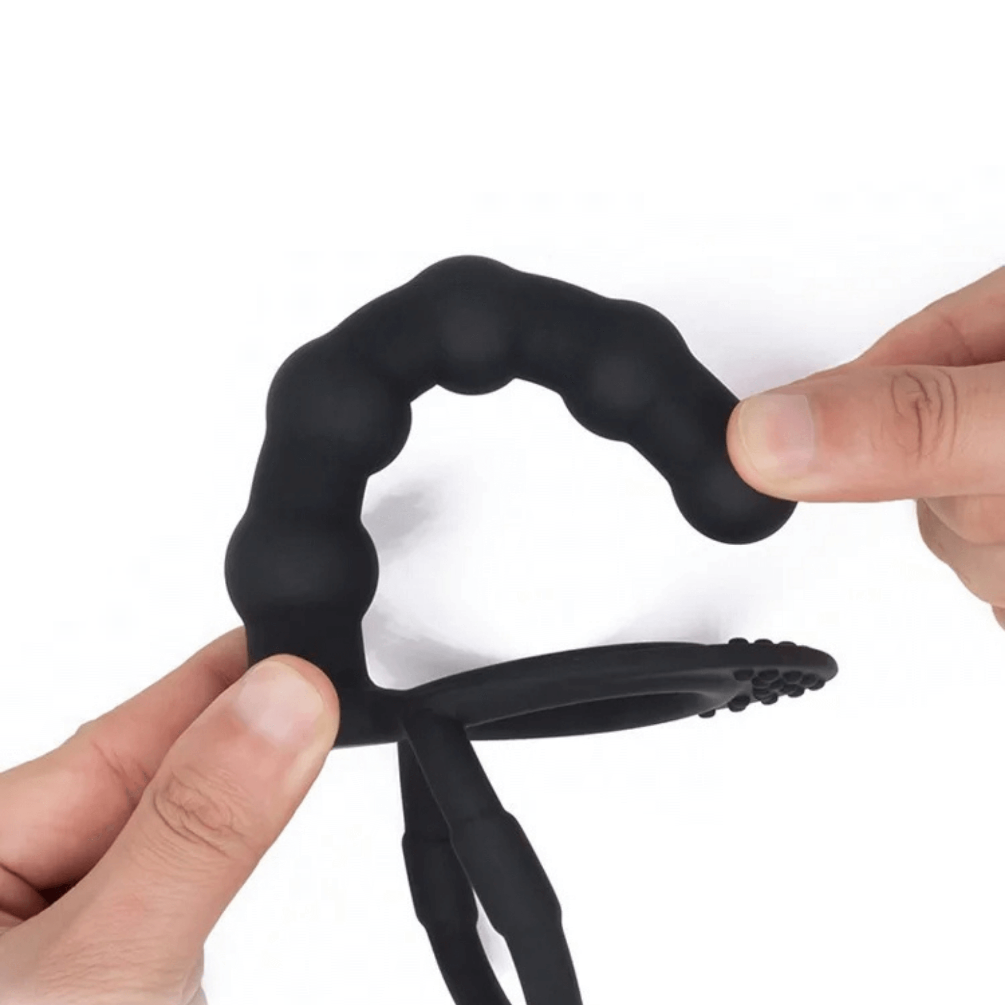 Silicone Double Penetration Strap-On Cock Ring - 4Play Essentials