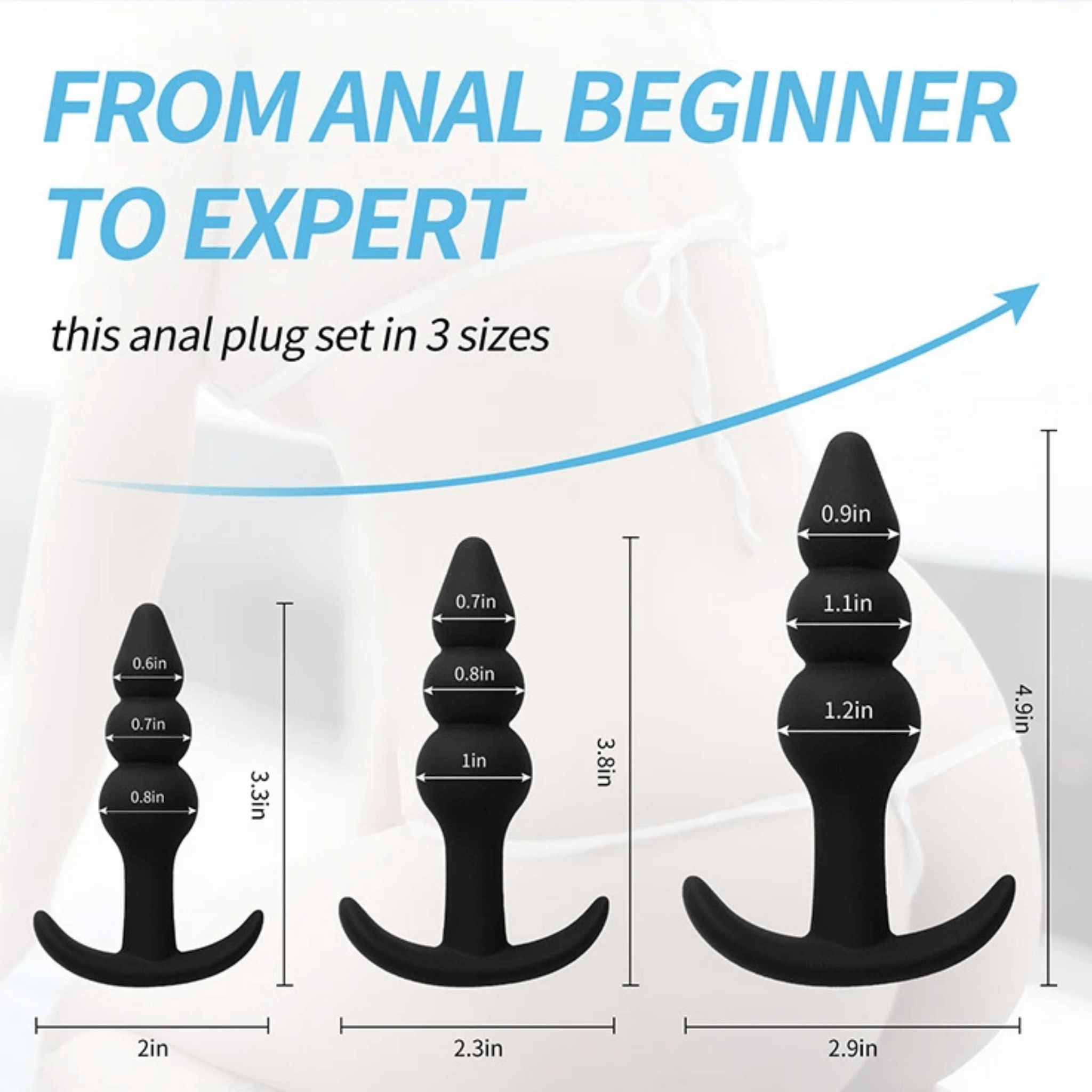 Beaded Delight Silicone Butt Plug Set (3pcs) - 4Play Essentials