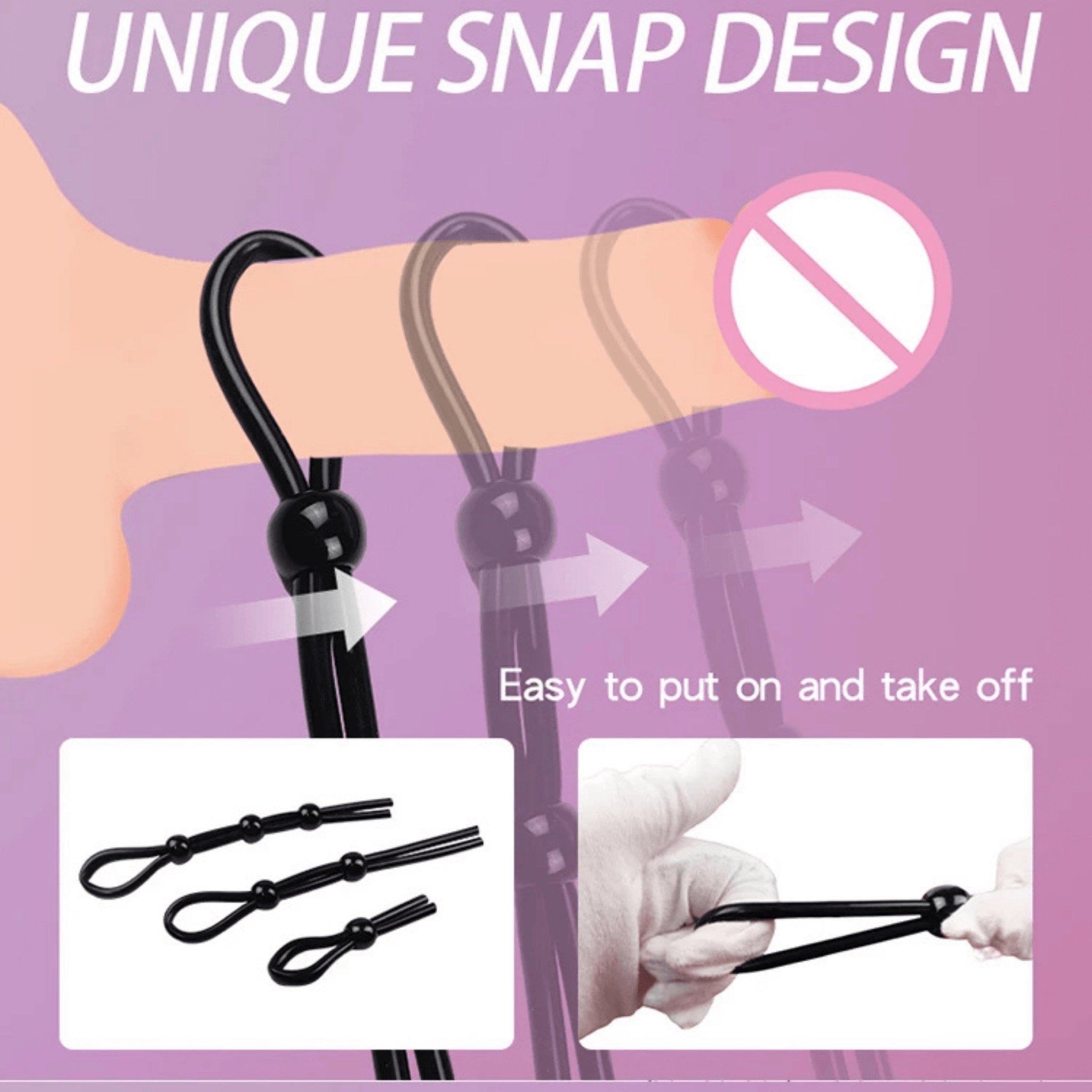 Adjustable Silicone Cock Ring Set (3pcs) - 4Play Essentials