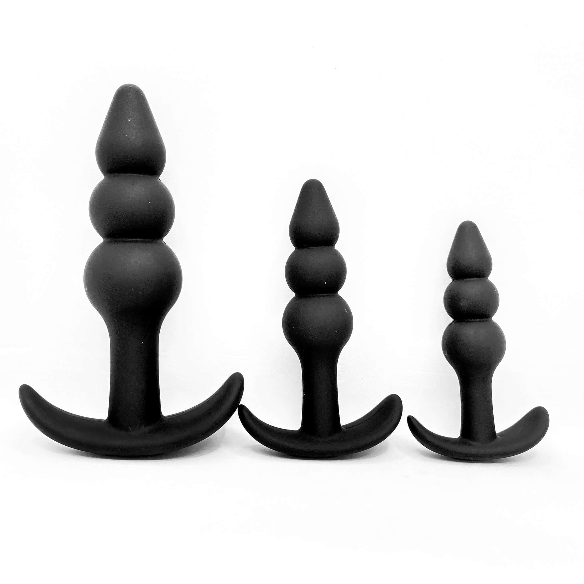 Beaded Delight Silicone Butt Plug Set (3pcs)