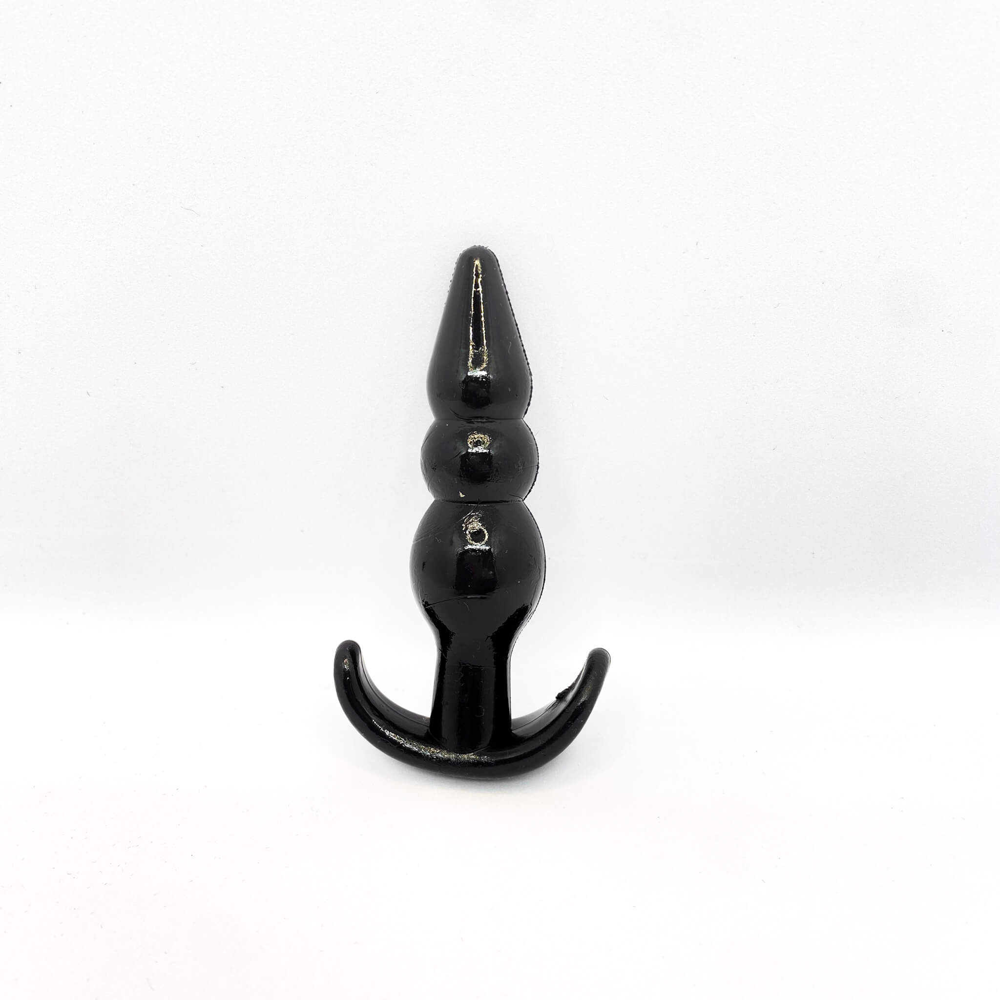 Beaded black anal plug