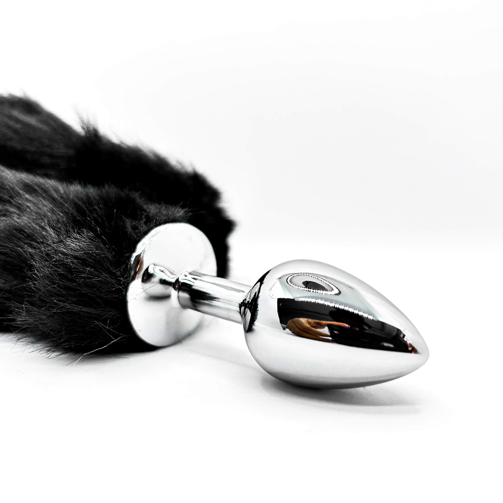 Black Fox Tail Metal Butt Plug