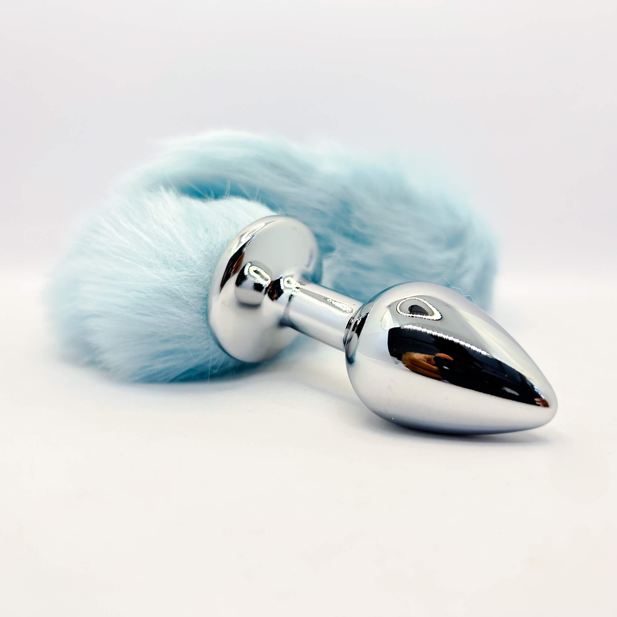 Blue Fox Tail Metal Anal Plug