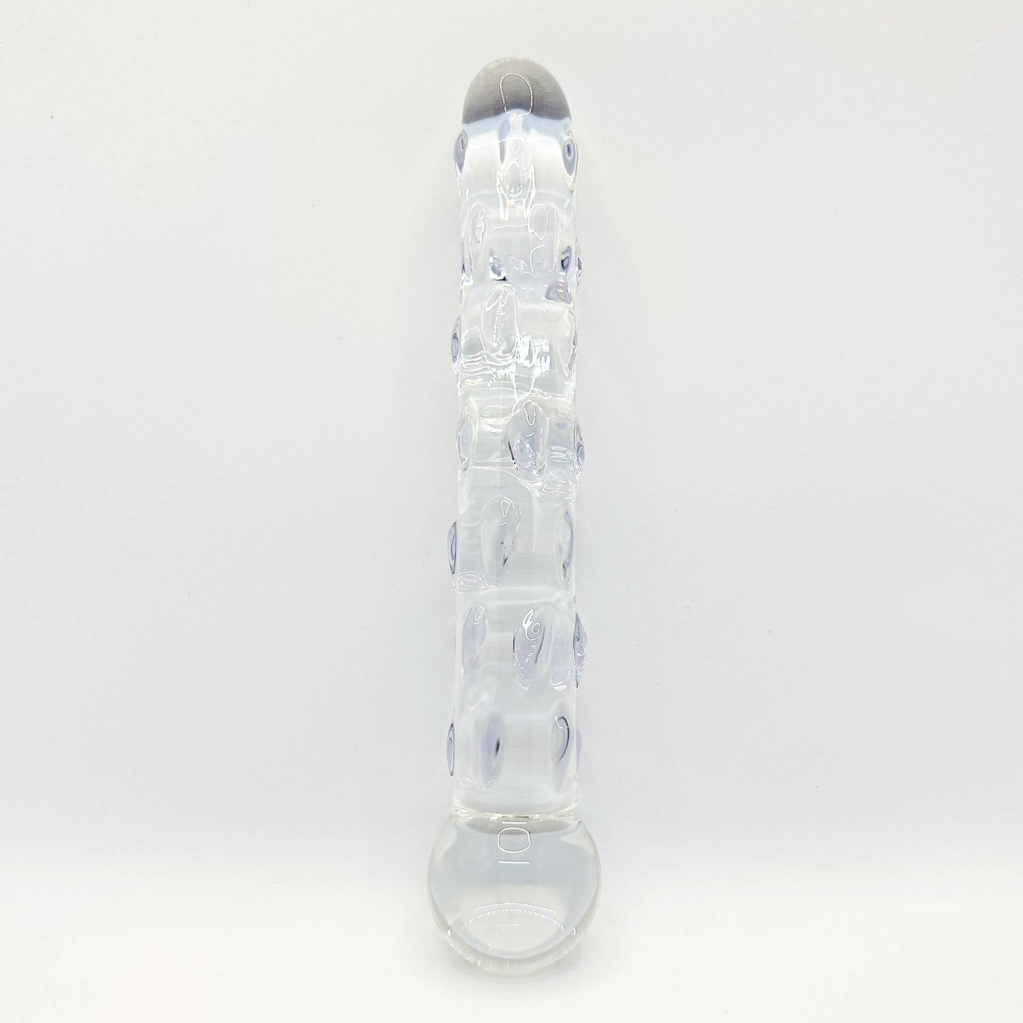 Bumpy glass dildo clear