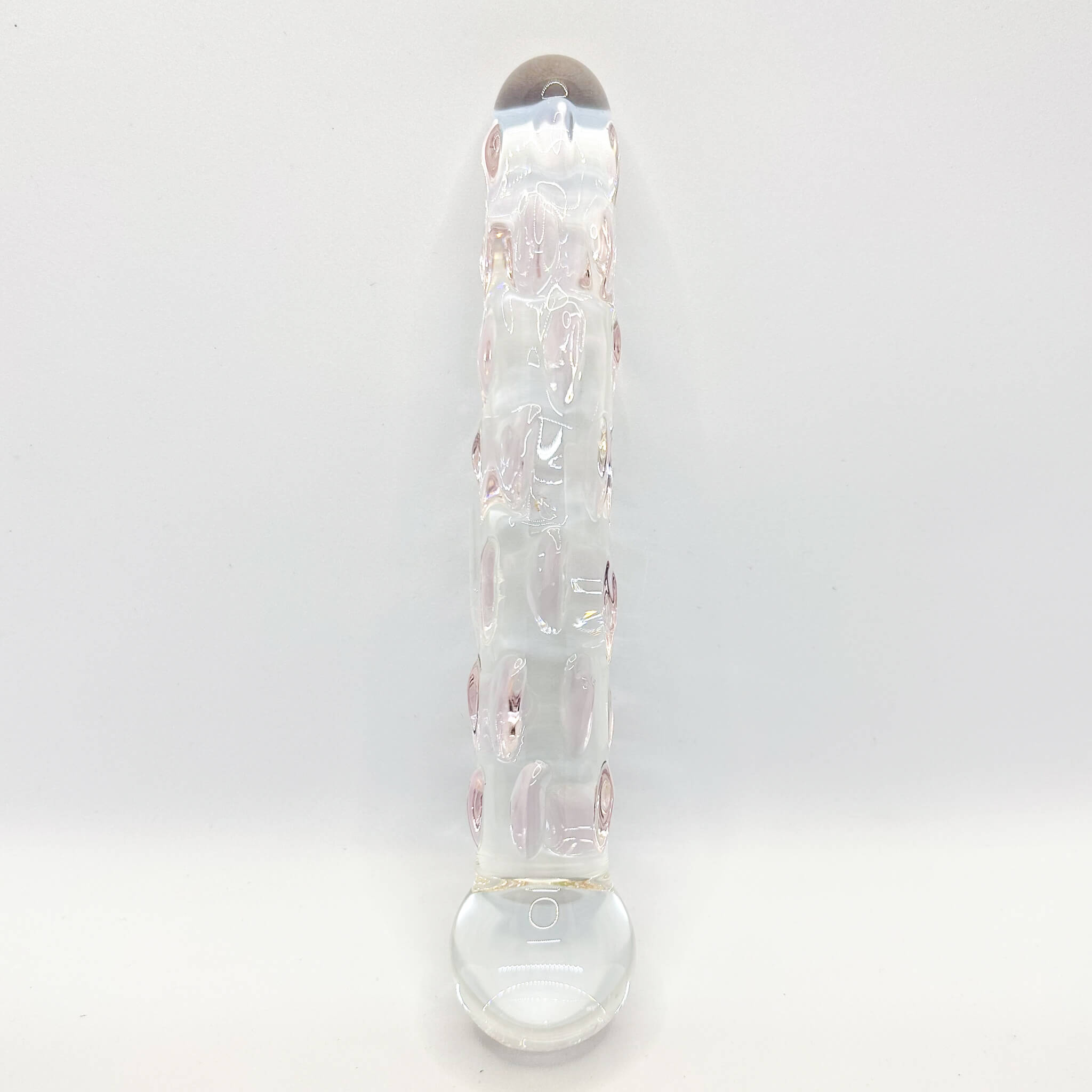 Bumpy glass dildo pink bumps