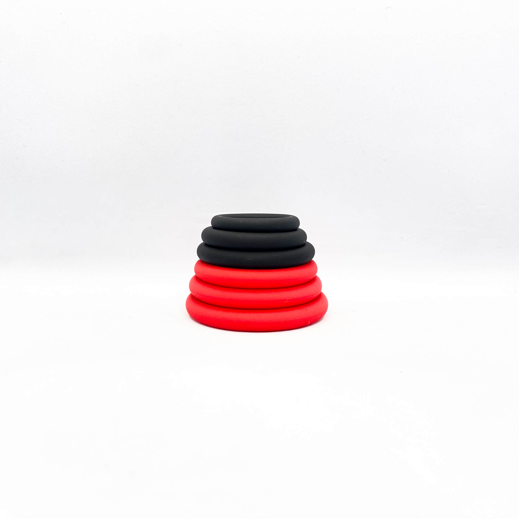 Silicone Penis Rings Set red