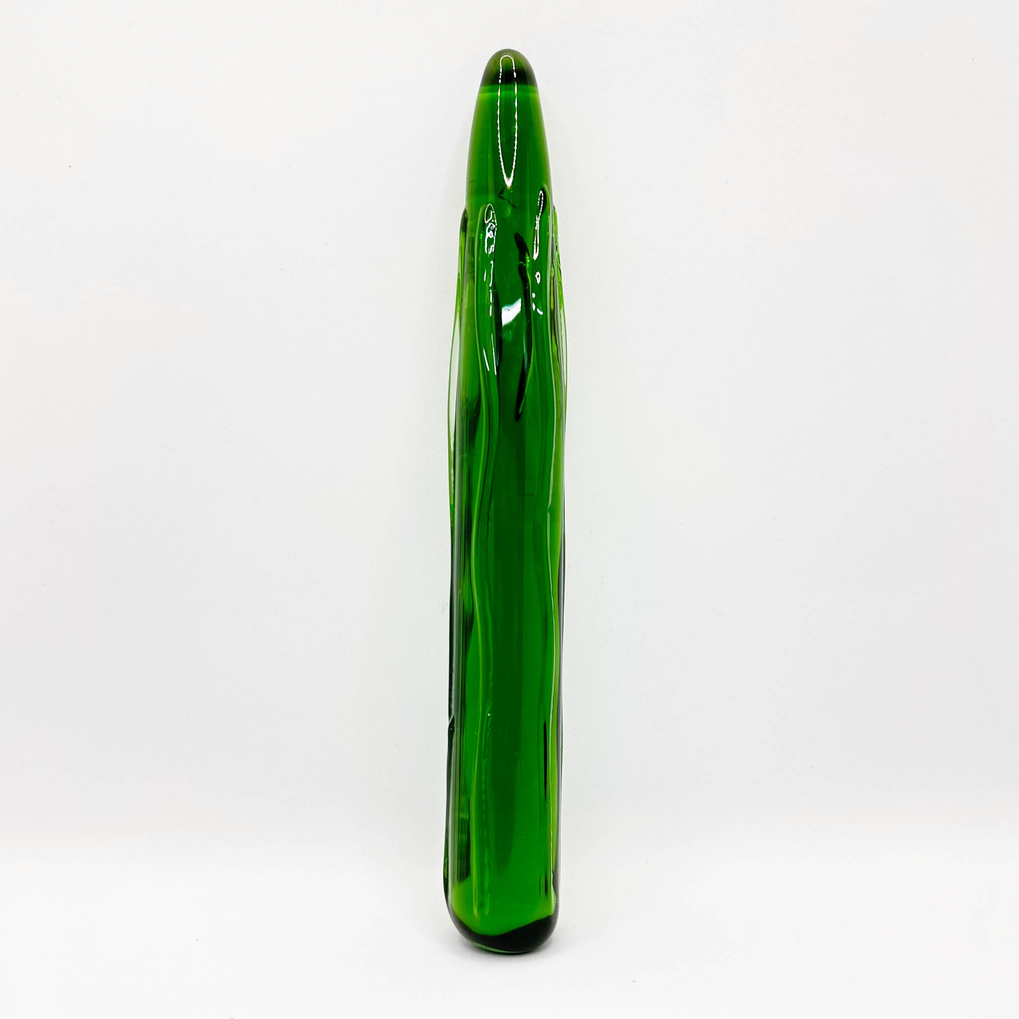 Cucumber glass dildo