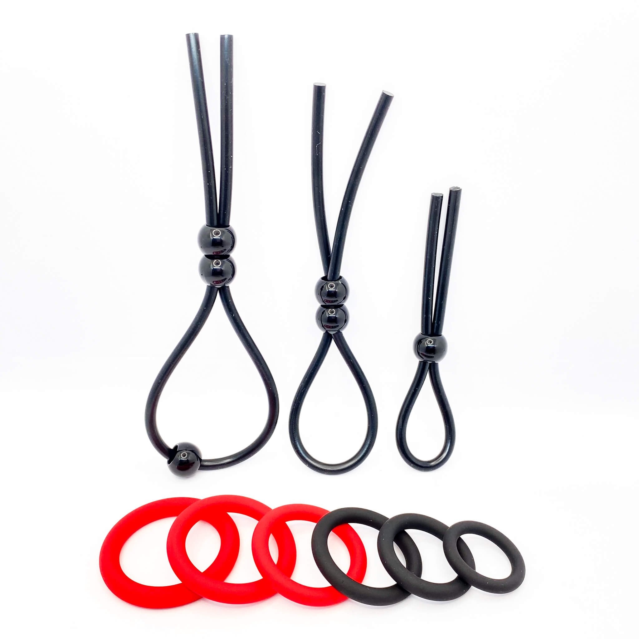 EnhanceMax Silicone Penis Ring Set (9pcs) red