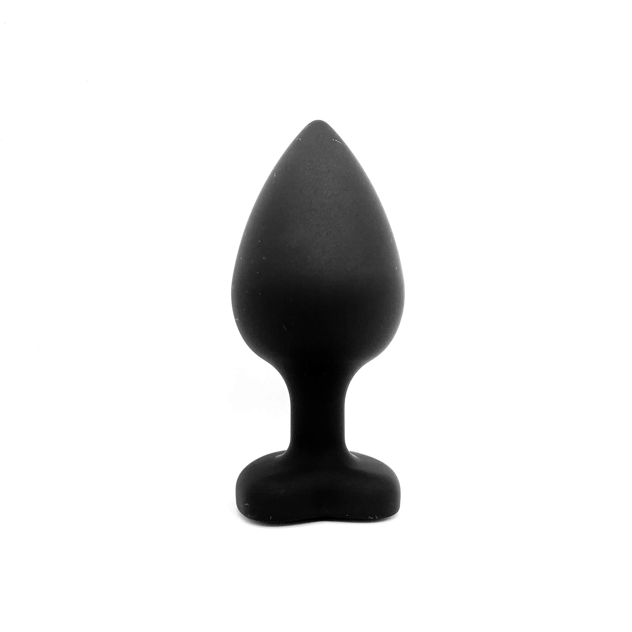 Large Silicone Butt Plug with Heart Shaped Base black
