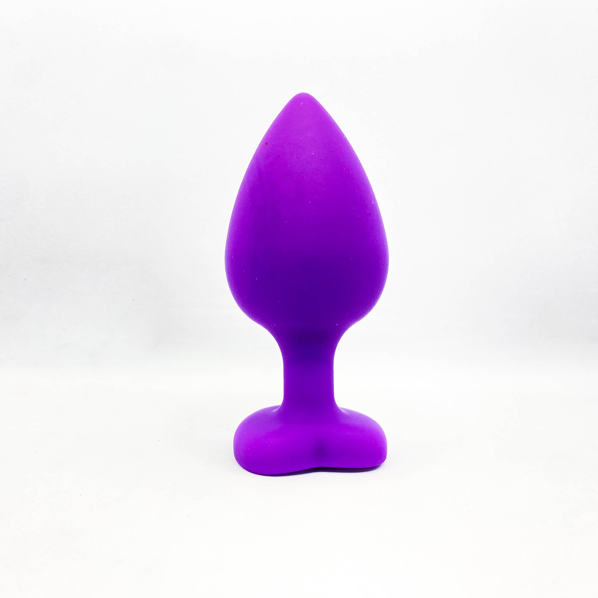 Large Silicone Butt Plug with Heart Shaped Base purple