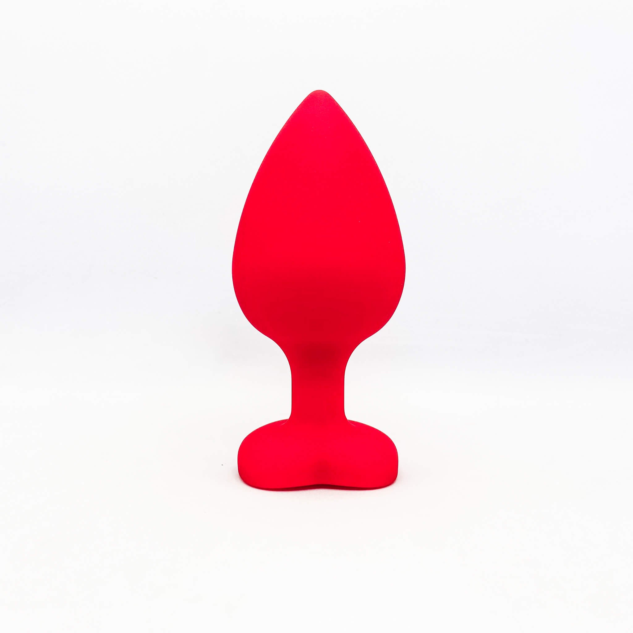 Large Silicone Butt Plug with Heart Shaped Base red