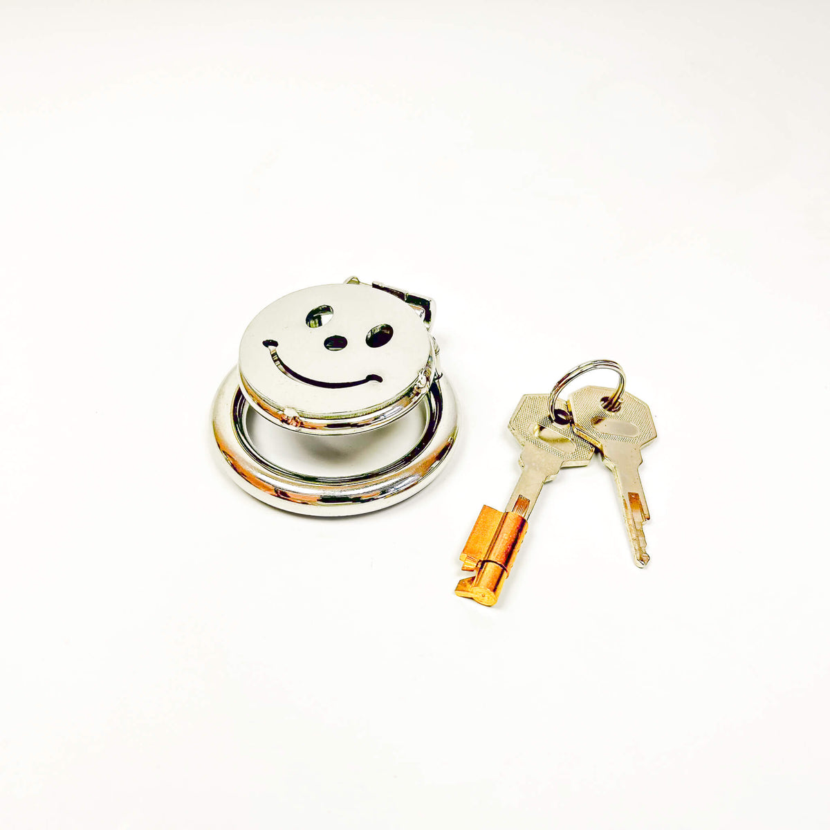 Locked & Smiling Flat Chastity Cage