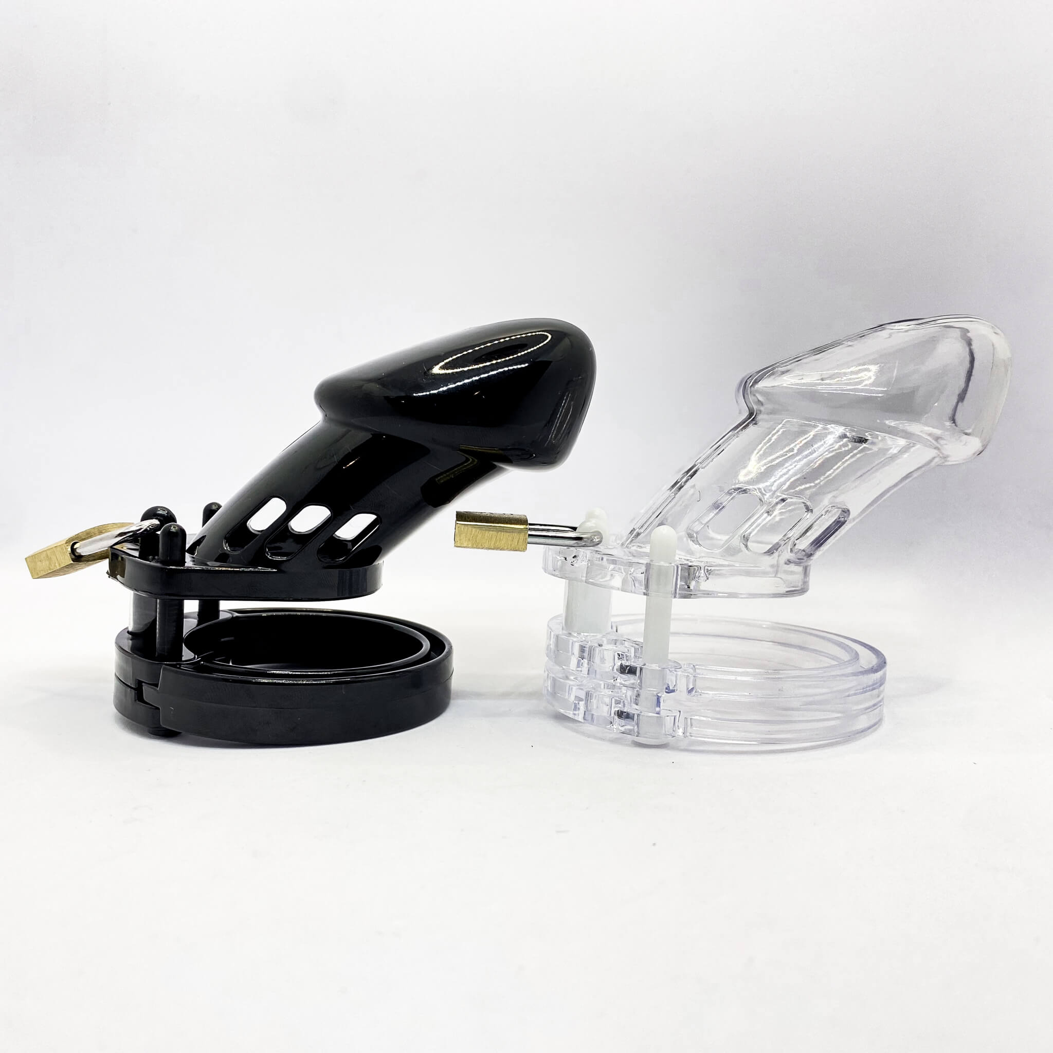 Plastic Male Chastity Cage with 5 Rings