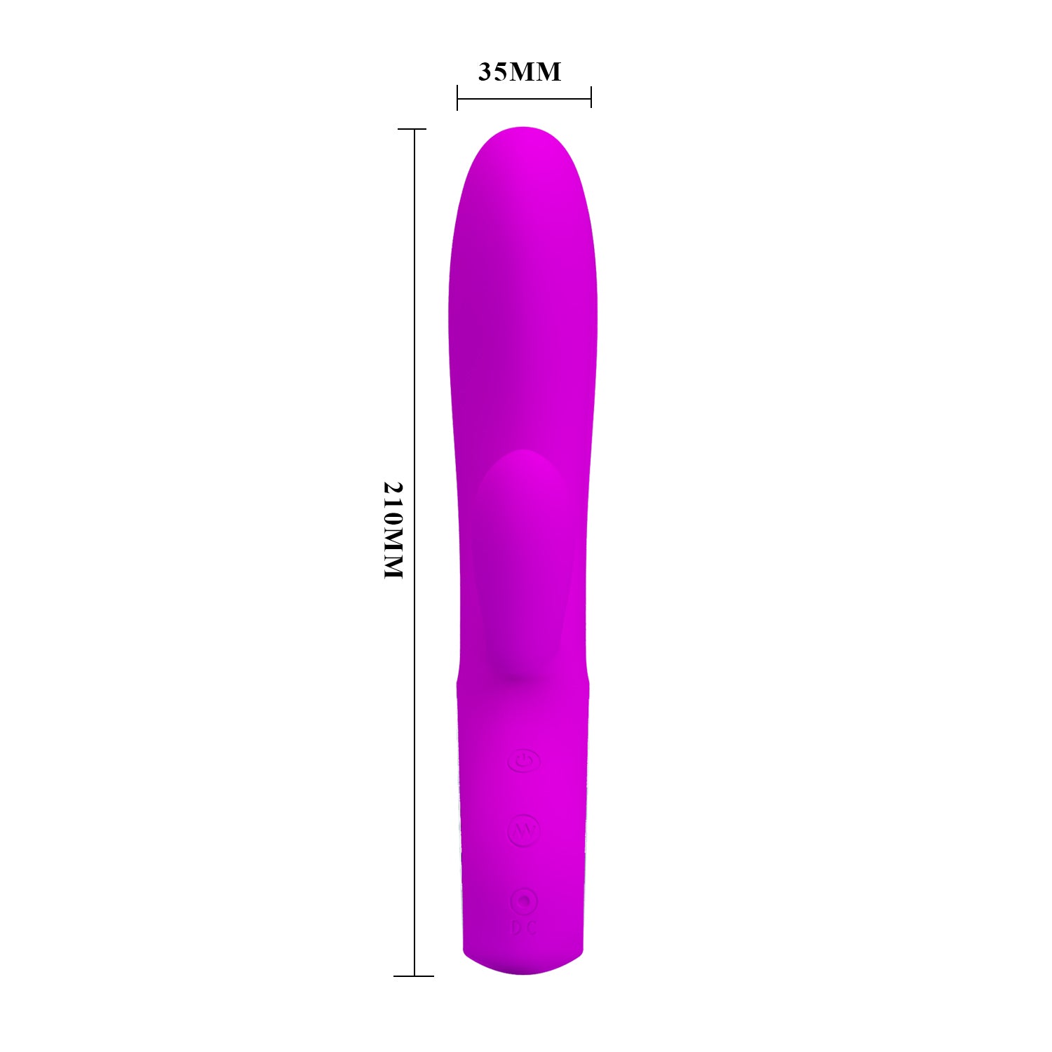 Pretty Love Elmer Rechargeable Rabbit Vibrator - 12 Functions dimensions