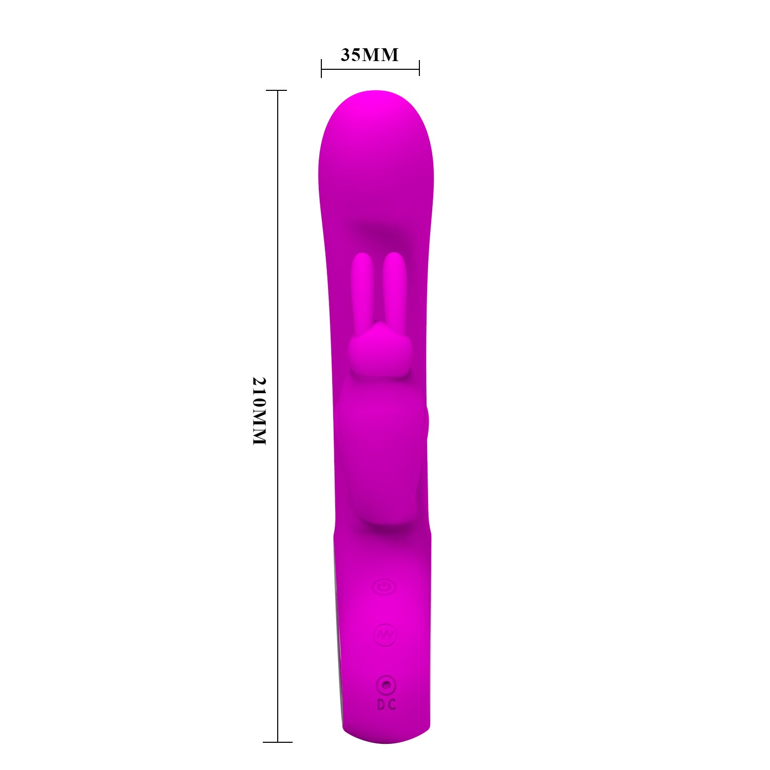 Pretty Love Webb Rechargeable Rabbit Vibrator - 12 Functions dimensions
