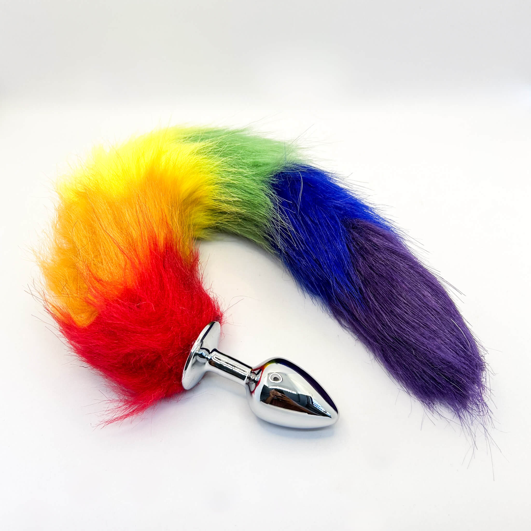 Rainbow Tail with Metal Butt Plug (28mm)