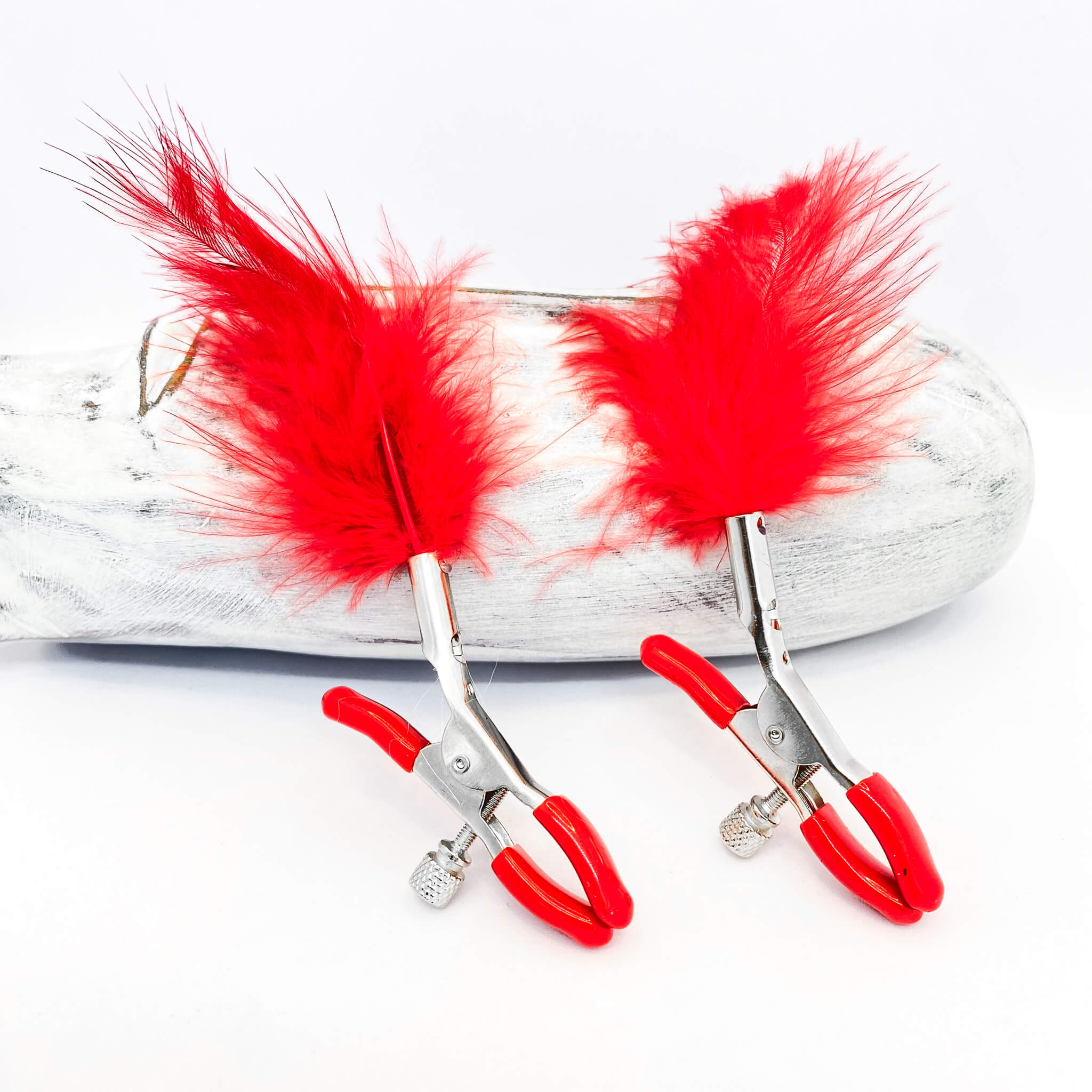 Red Feathered Nipple Clamps