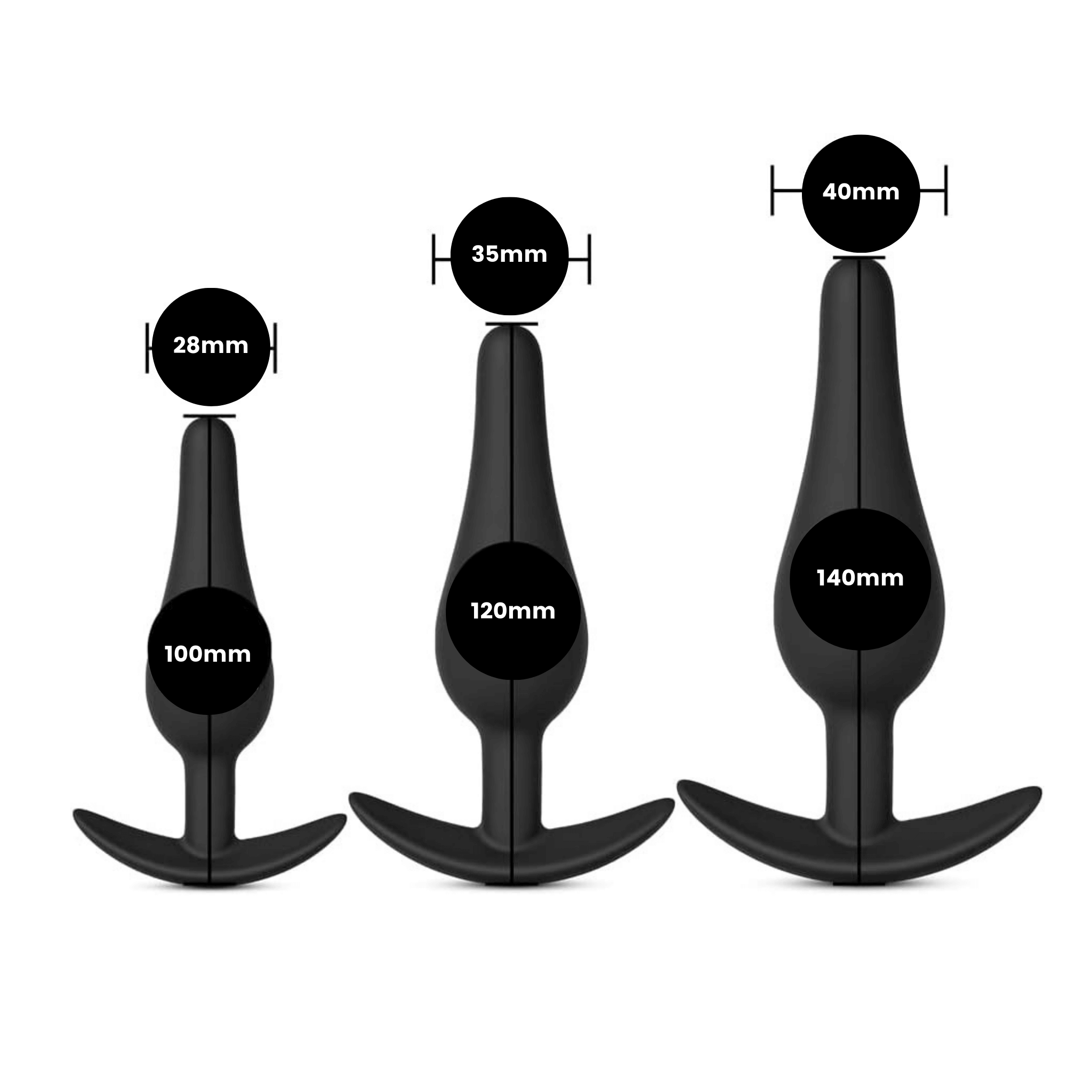 Bold Bulbs Silicone Butt Plug Set (3pcs) - 4Play Essentials