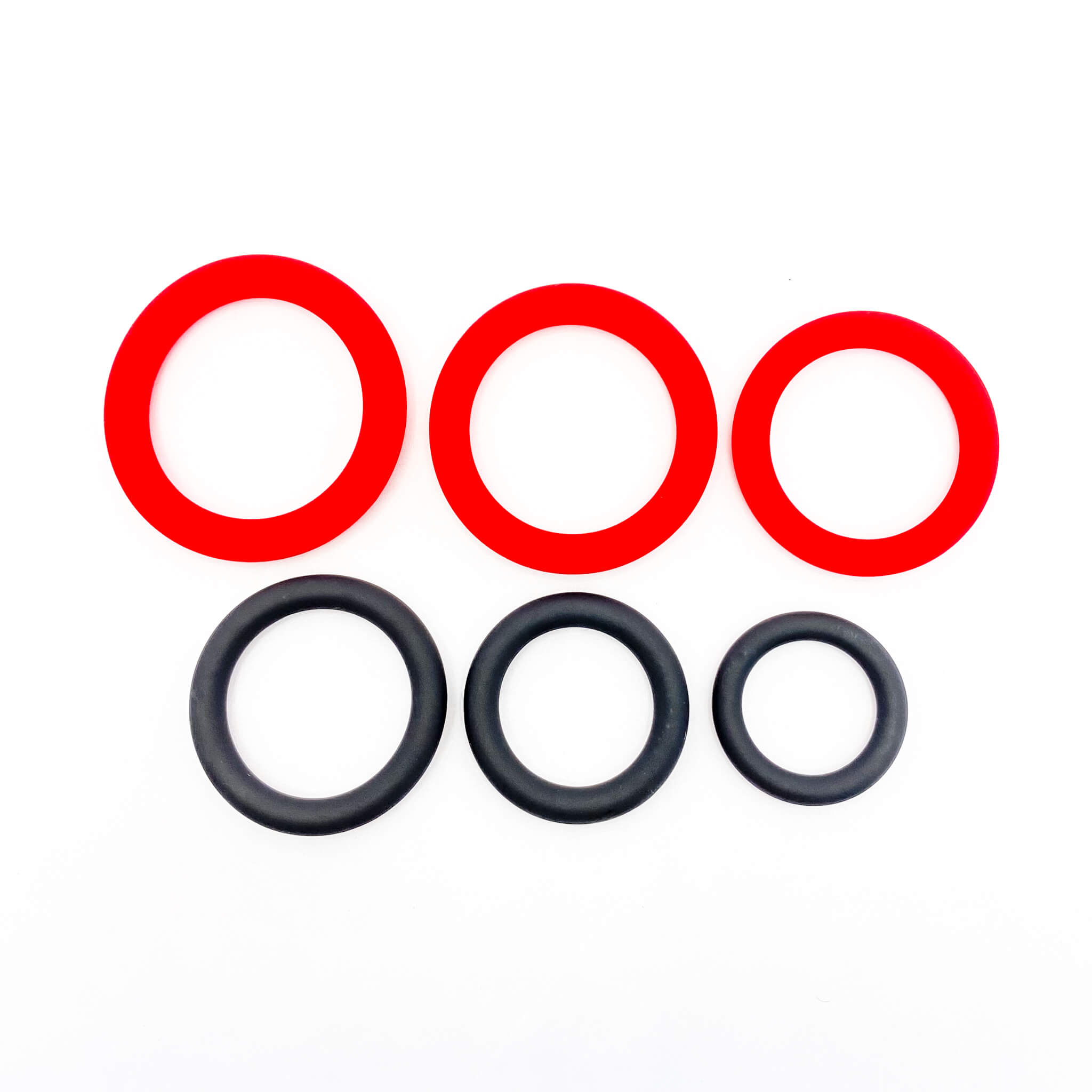 Silicone Penis Rings Set red