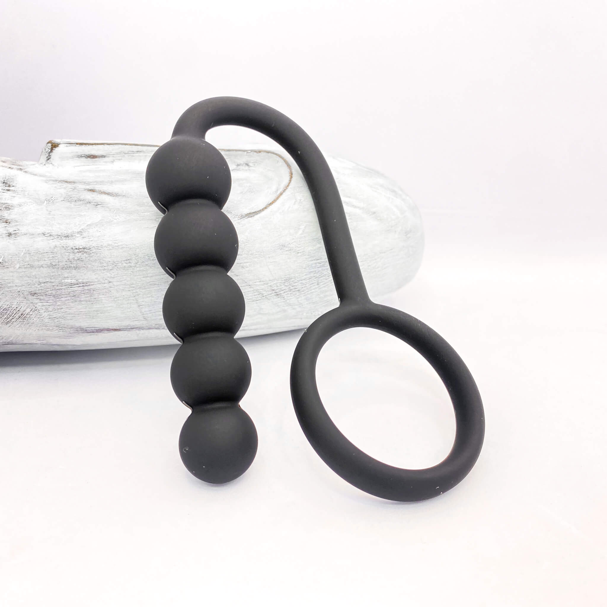 Silicone Anal Beads with Ball Ring