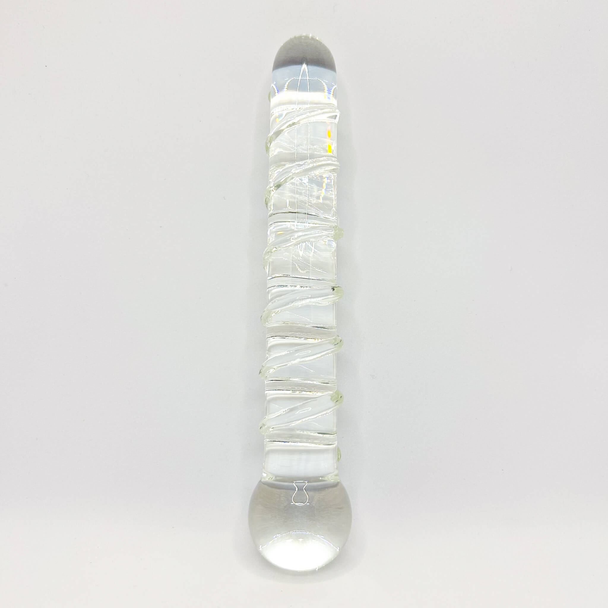 Swirly glass dildo clear