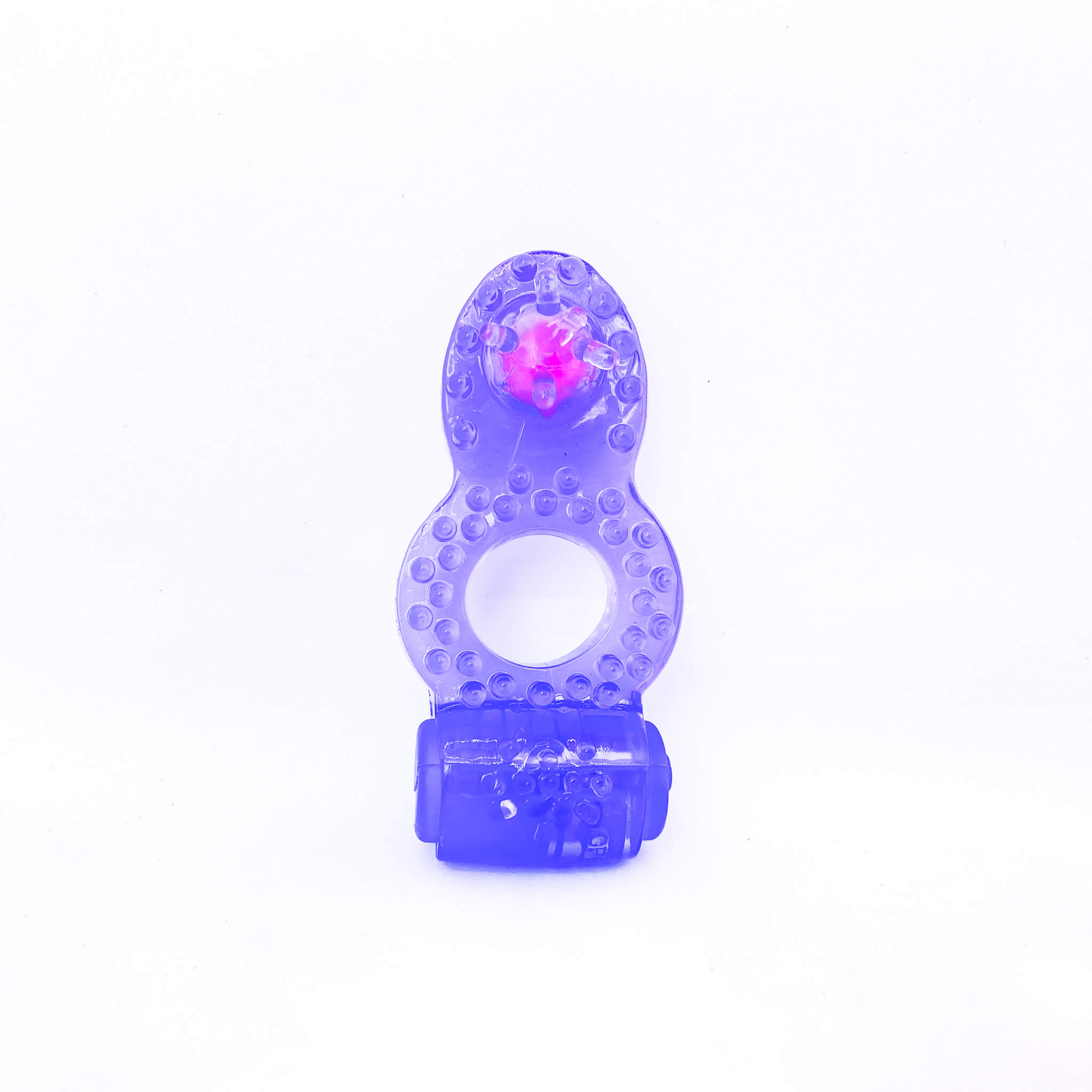 Vibrating Double Ding Penis Ring purple