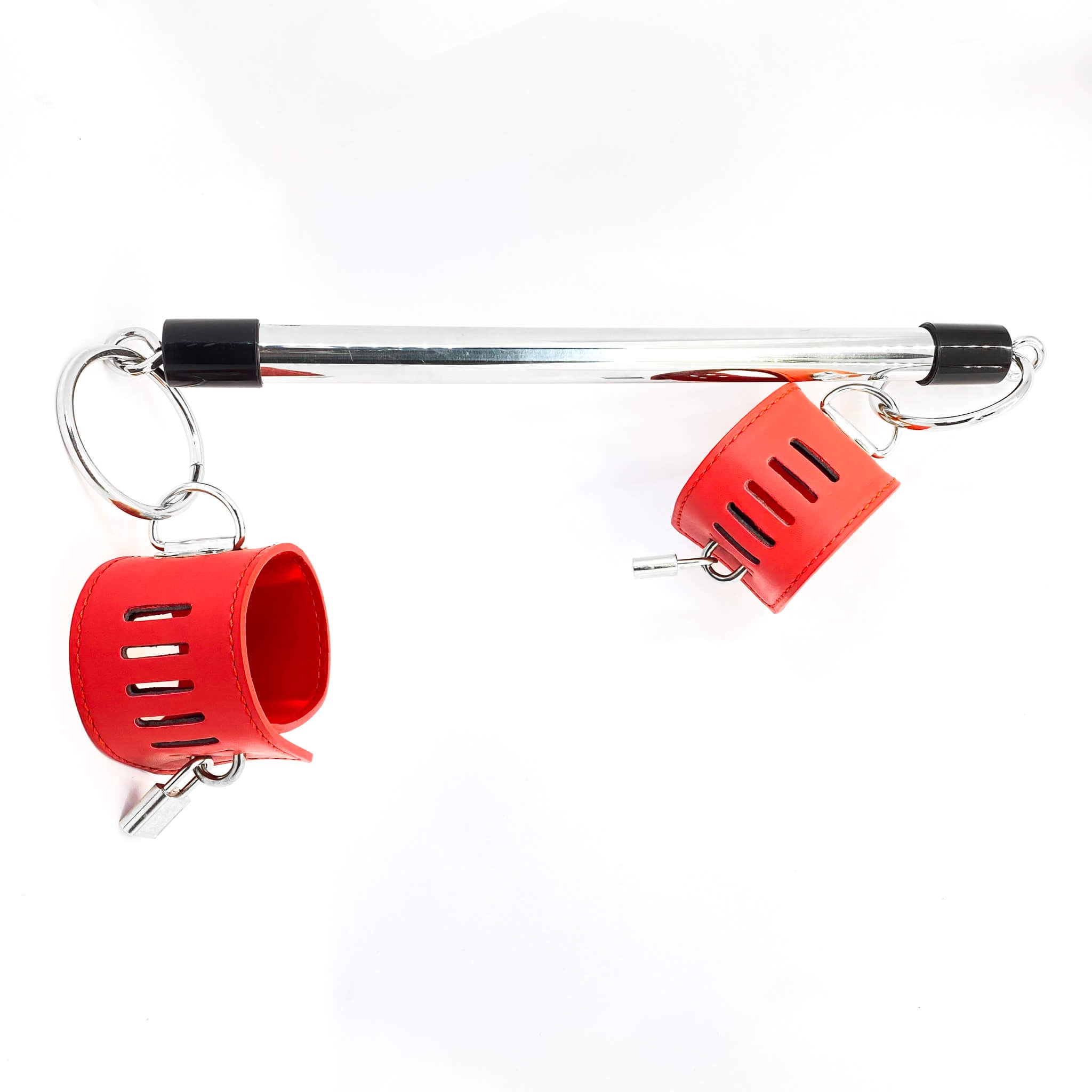 Wrist Spreader Bar and Cuffs Red