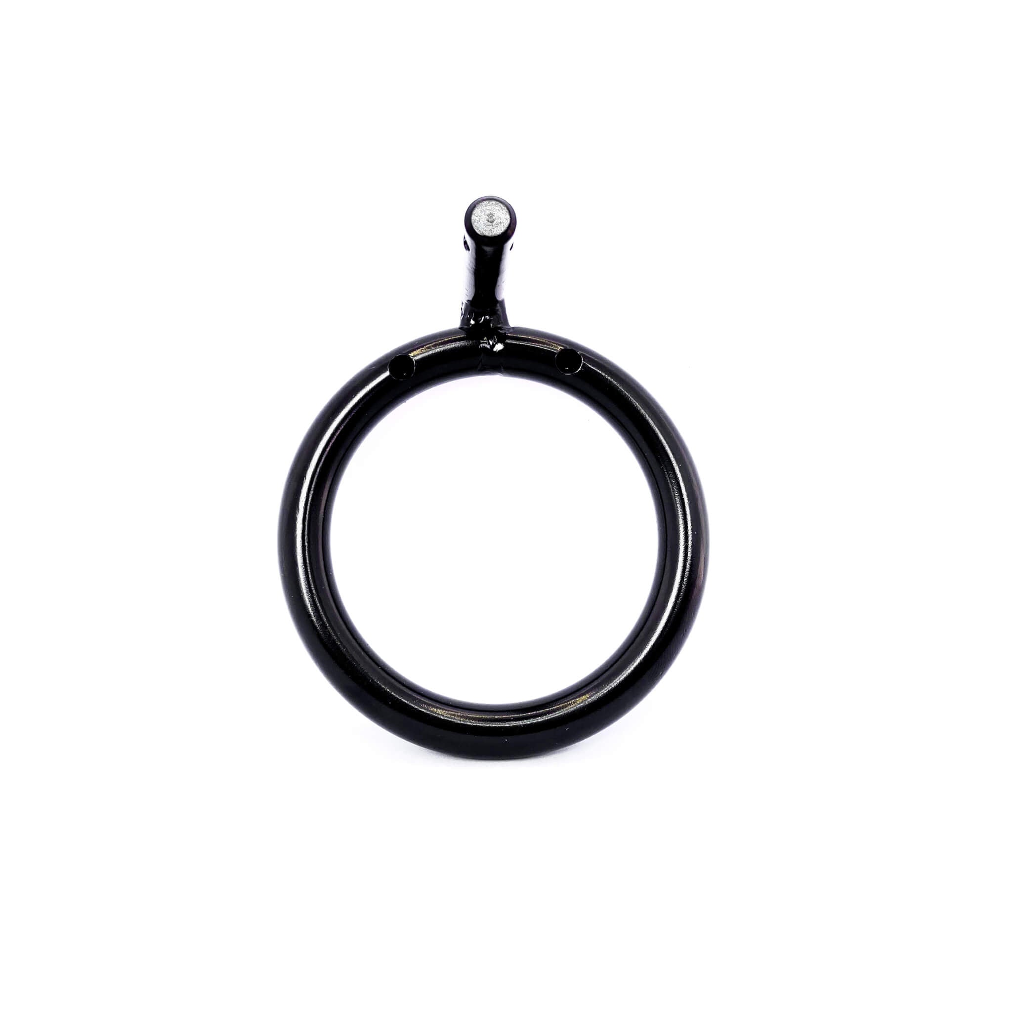 black metal chastity cock cage ring