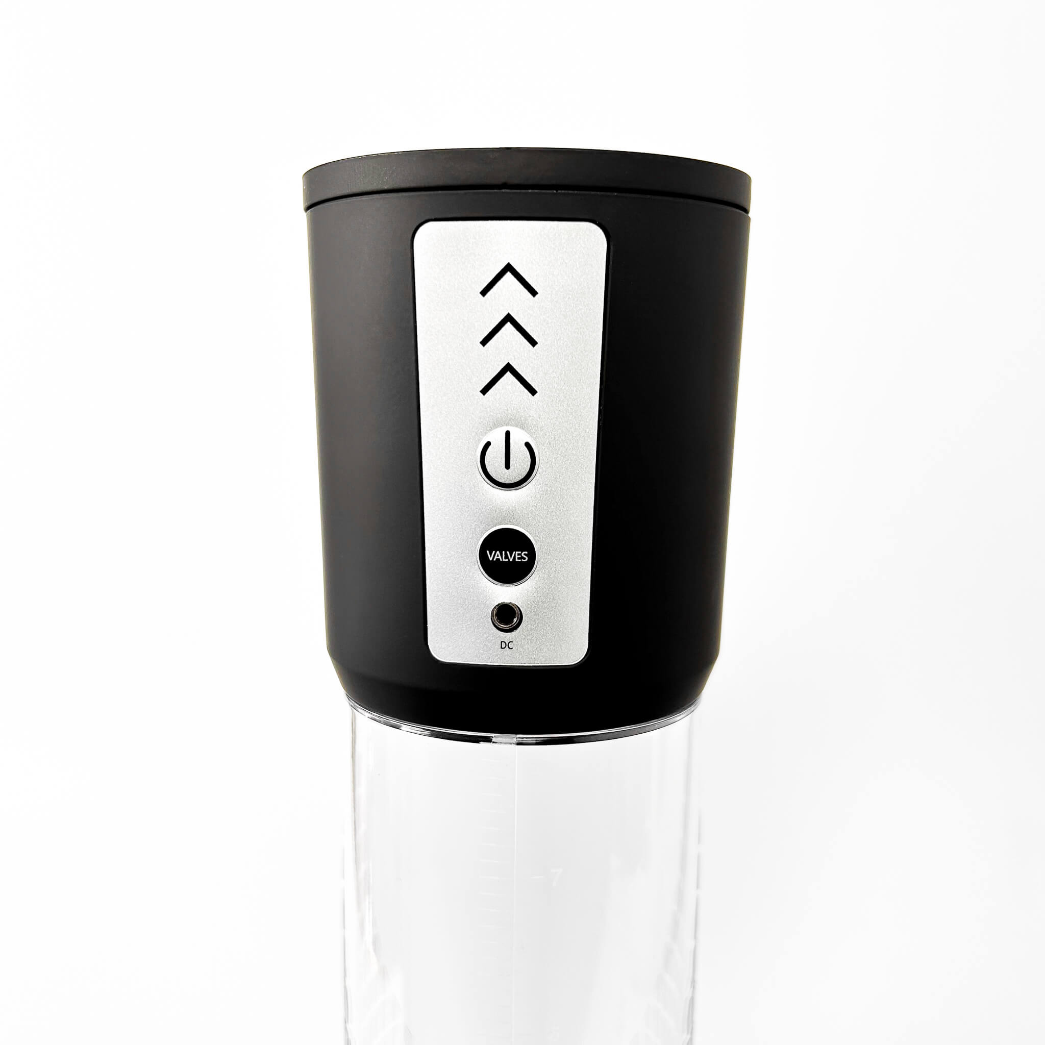 electric penis enlargement pump with control panel on a white background
