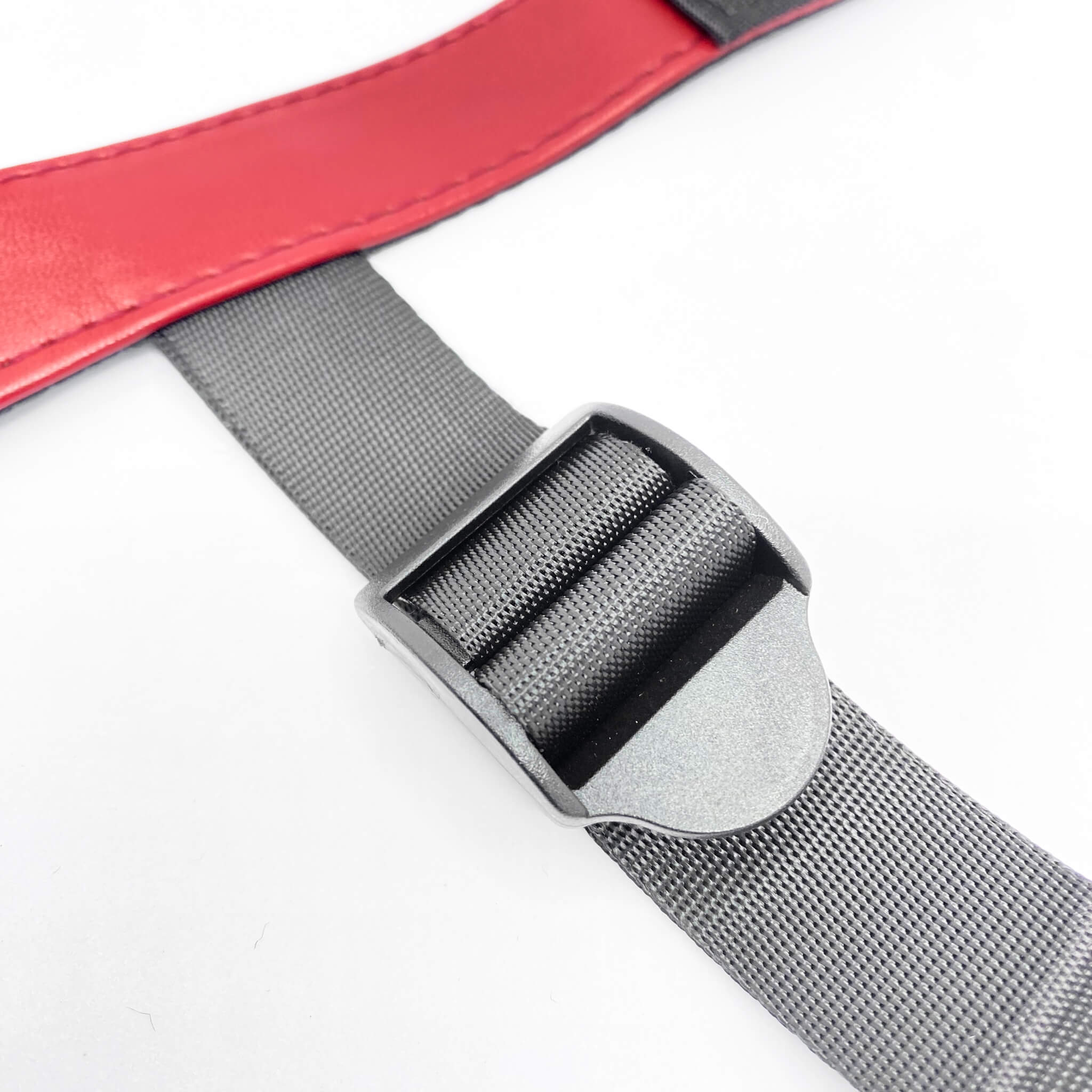 Gray belt with a buckle on a white background
