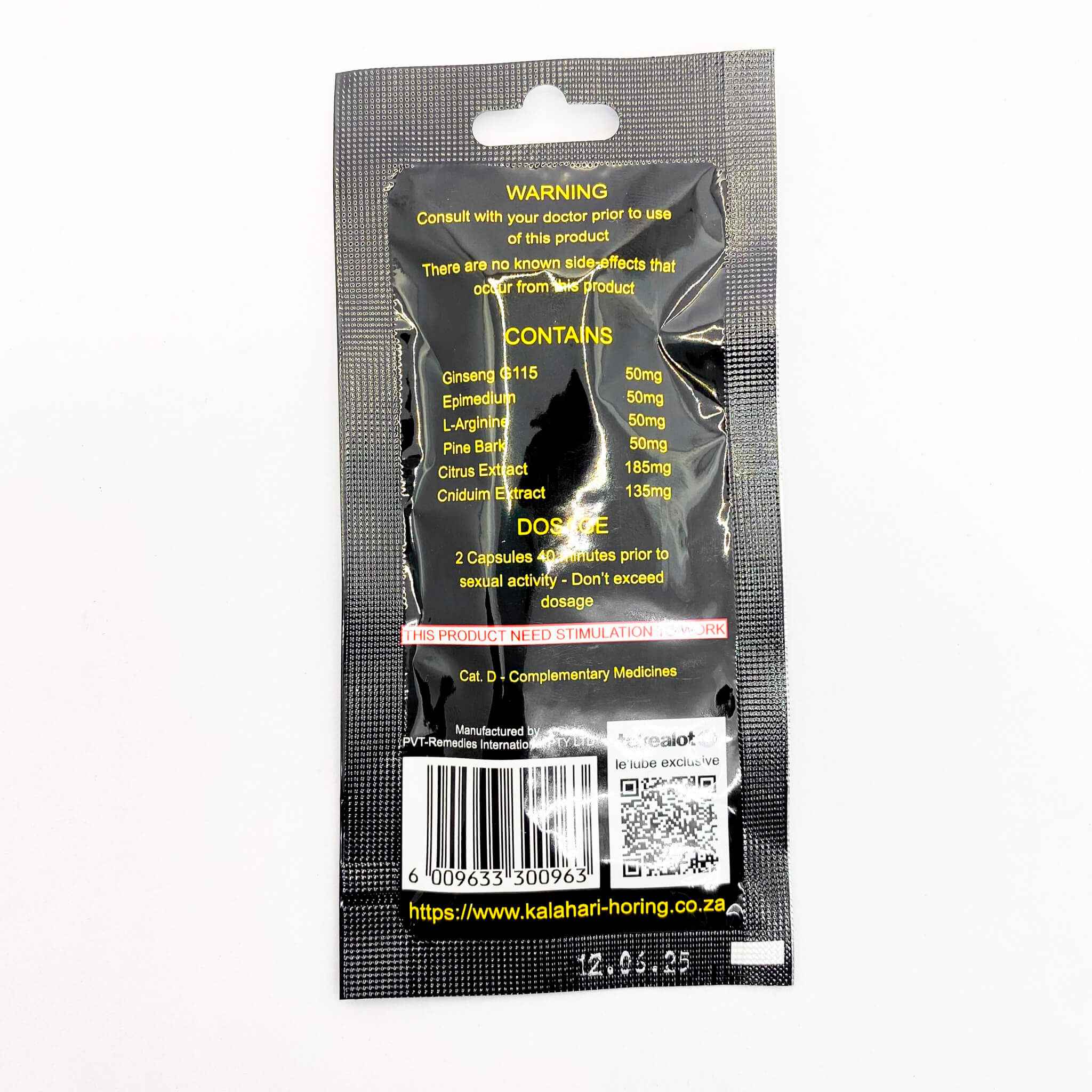 Kalahari Horing Male Enhancement and Erection Booster (4s)