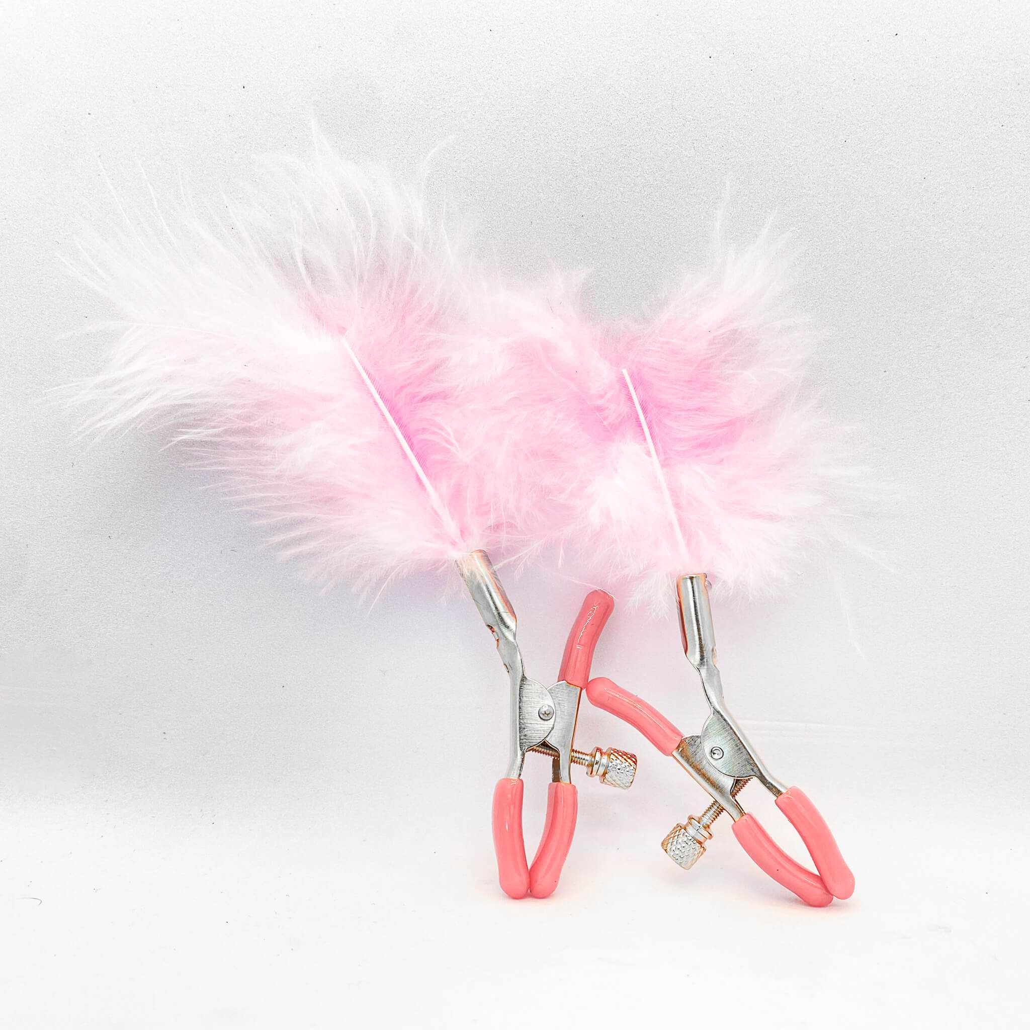 Pink Feathered Nipple Clamps