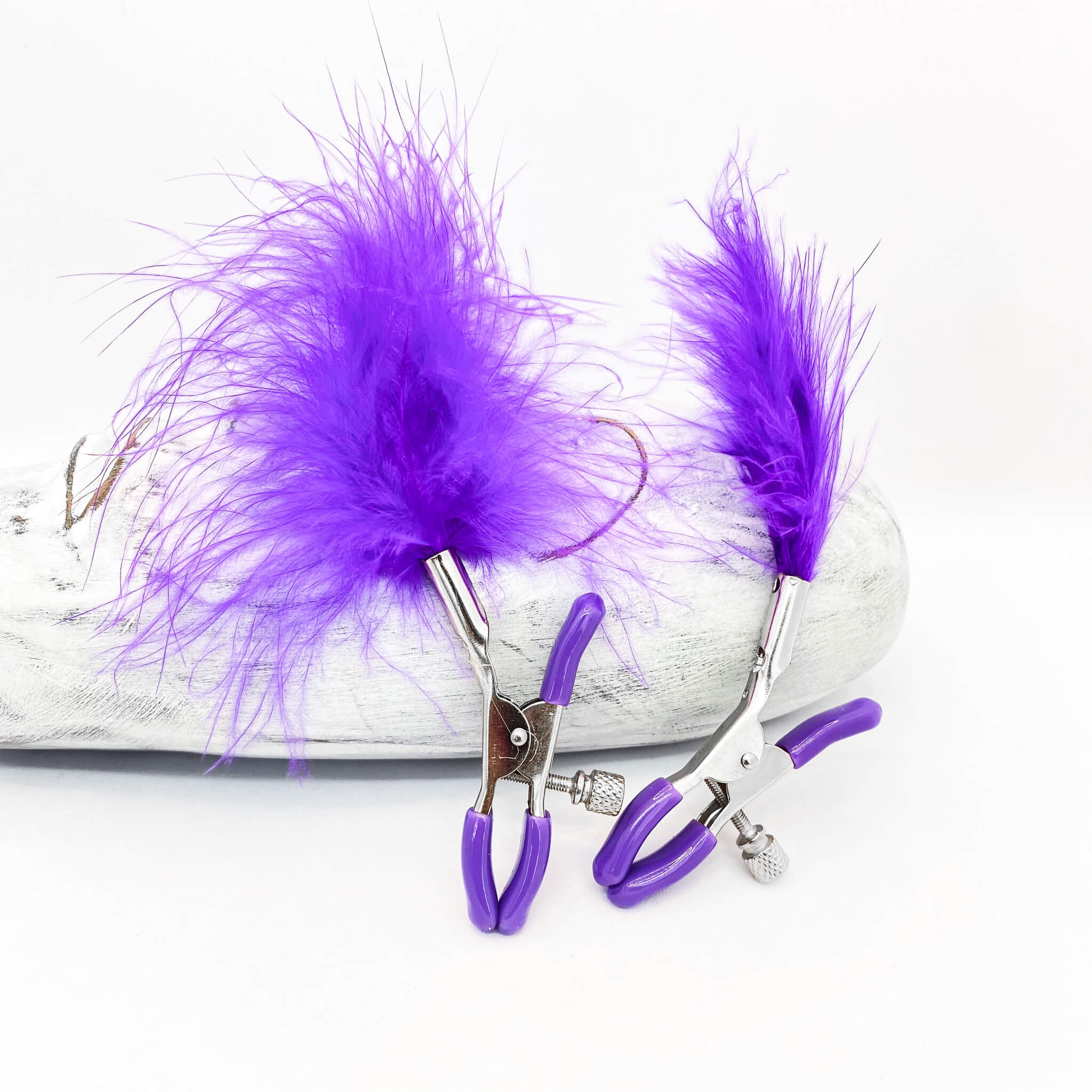 Purple Feathered Nipple Clamps