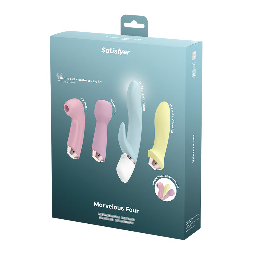 Satisfyer Marvelous Four toy kit packaging on a white background