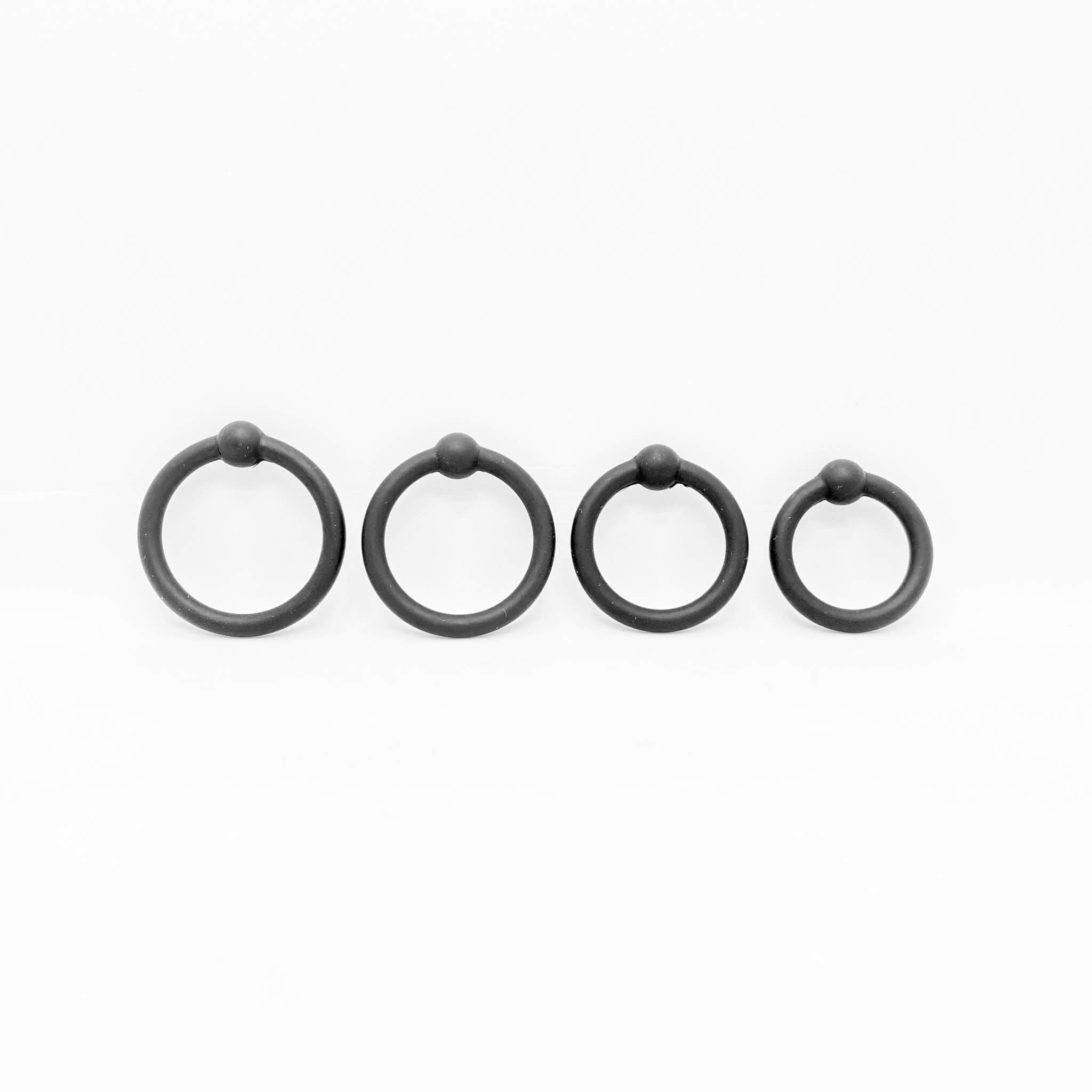silicone cock ring set black