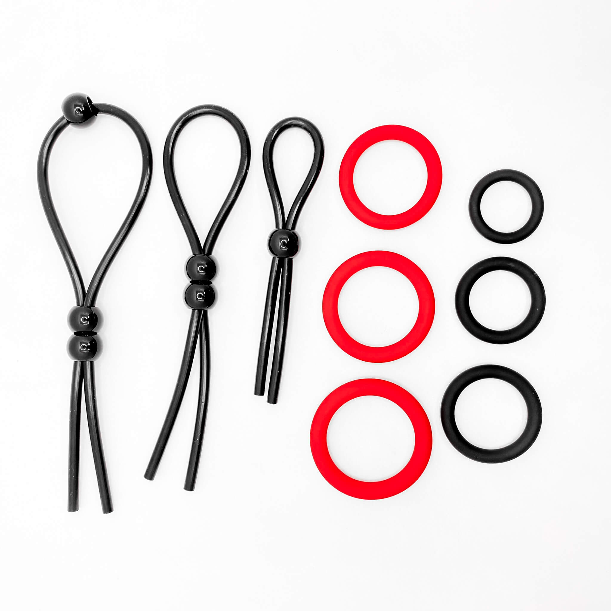 silicone cock ring set red