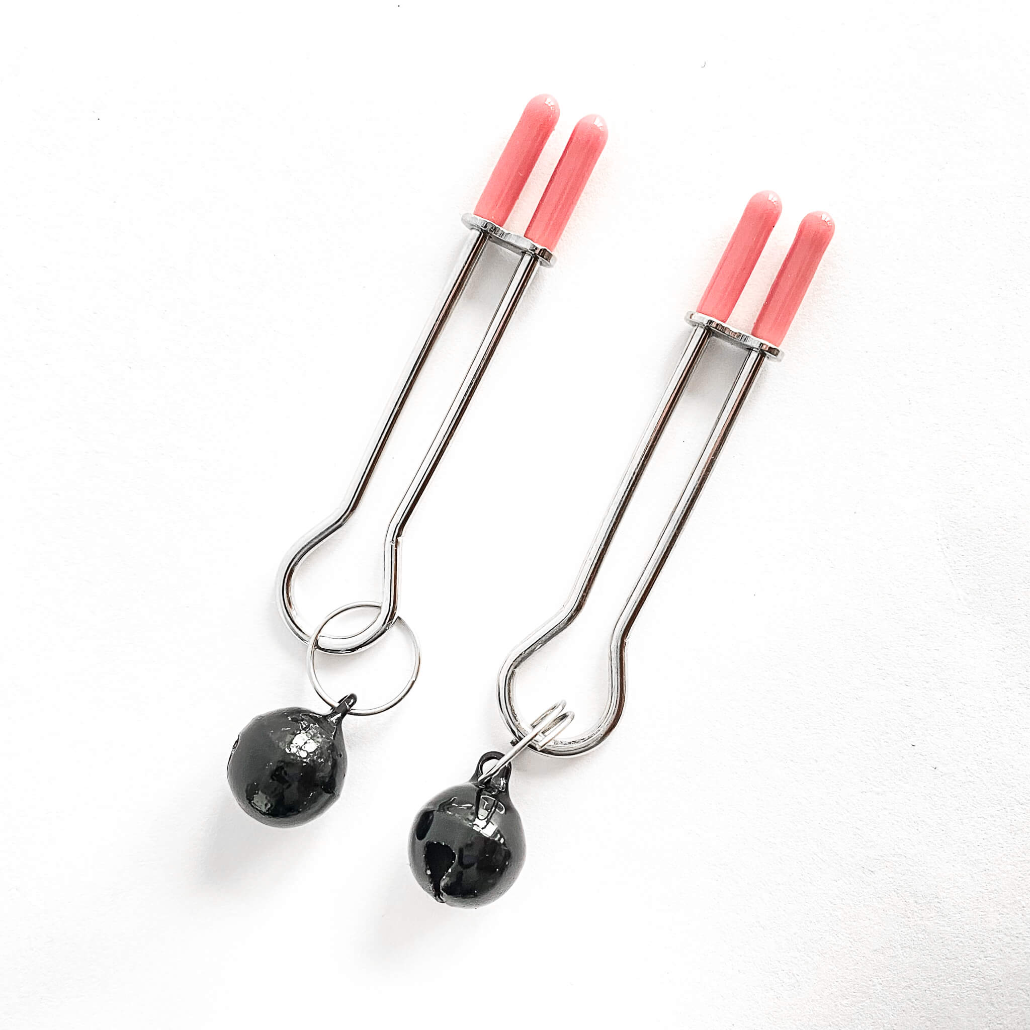 Adjustable Tweezer Nipple Clamps with Bell pink