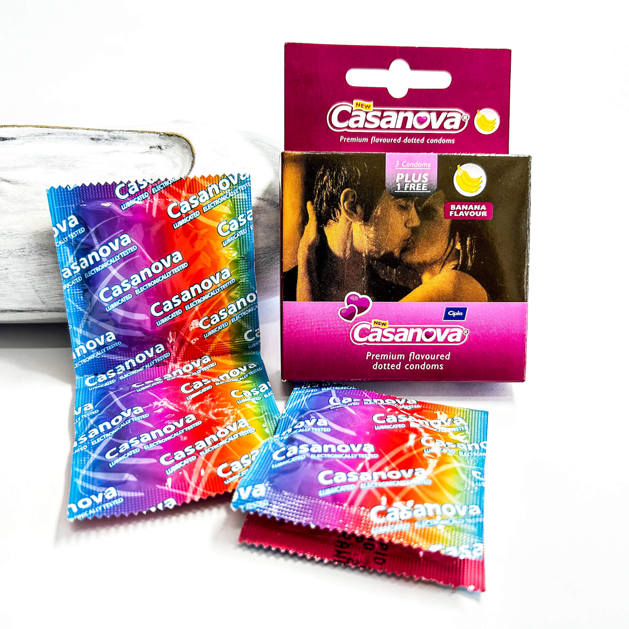 Casanova Premium Dotted Condoms 4s - Banana