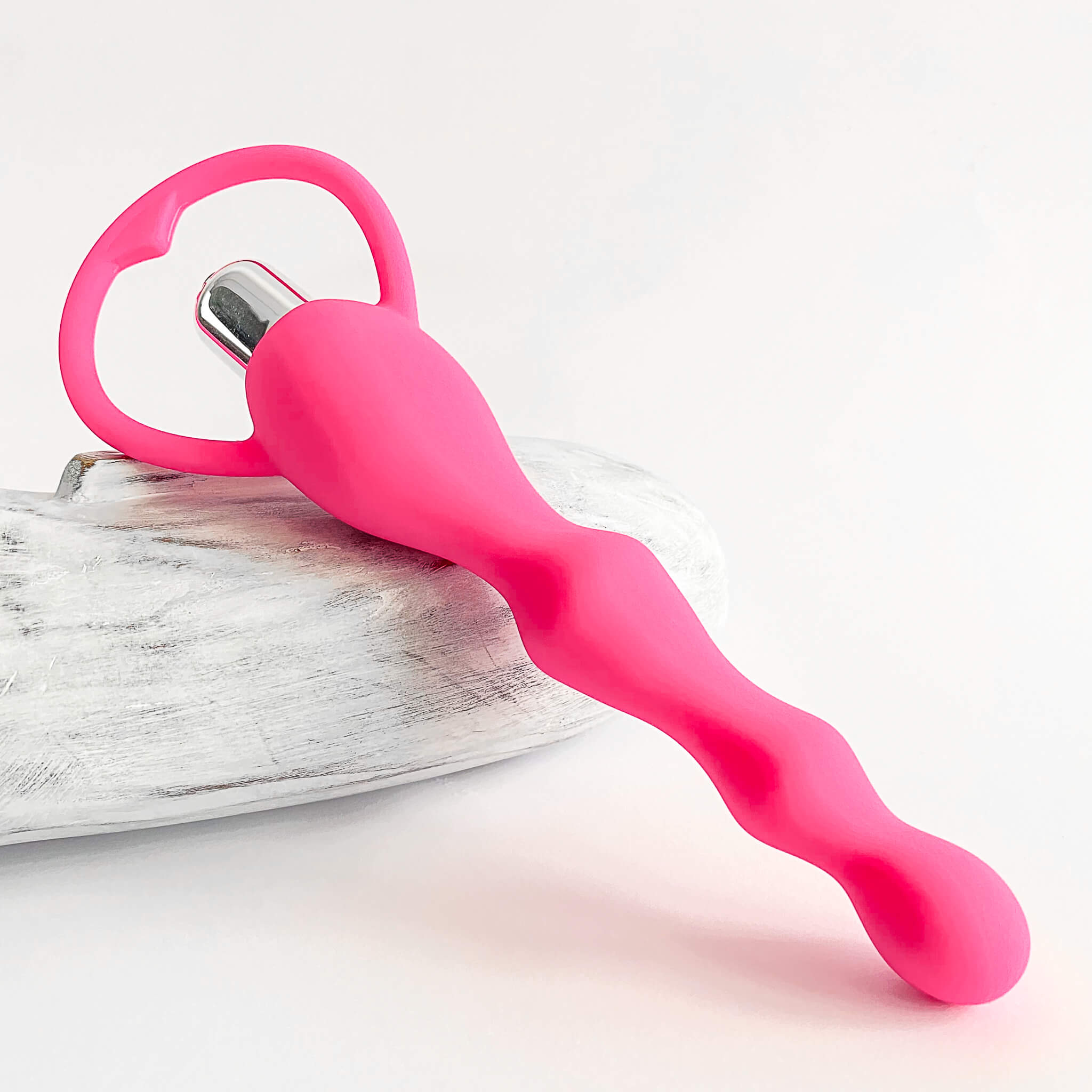 Extra Large Beaded Vibrating Anal Beads pink