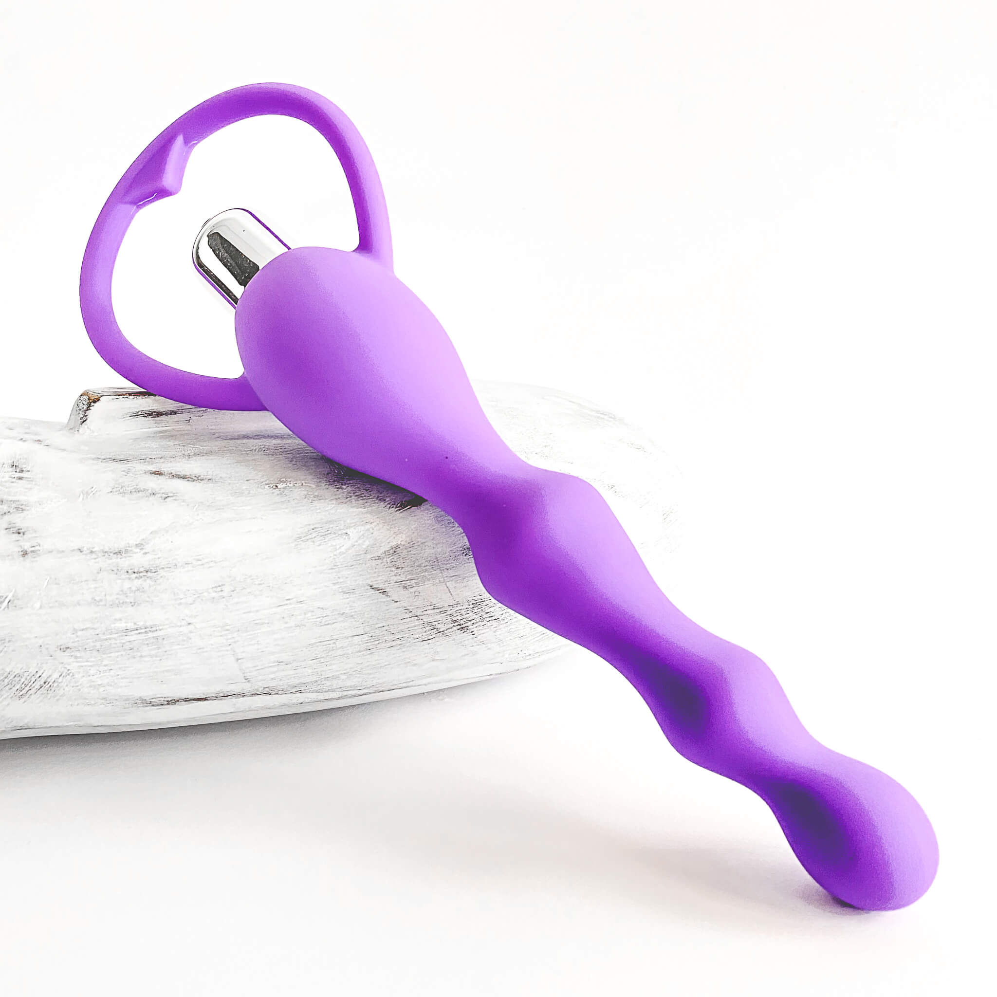 Extra Large Beaded Vibrating Anal Beads purple