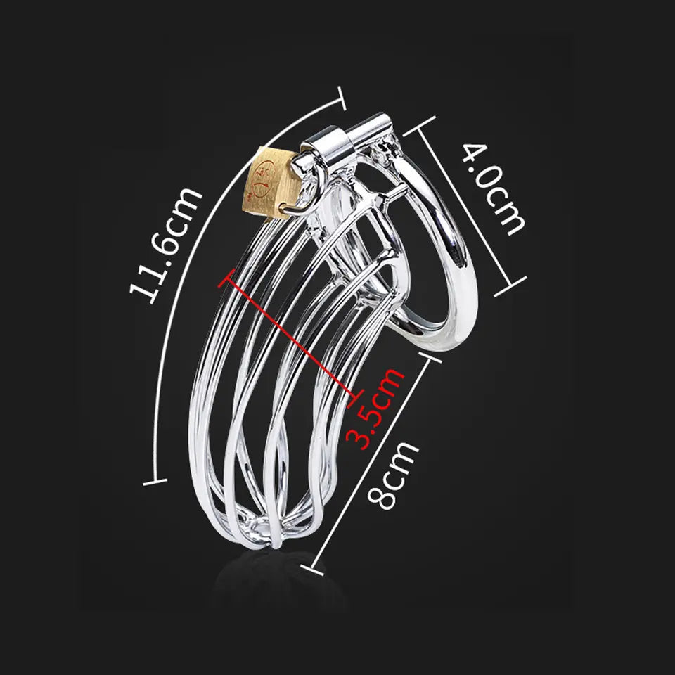 Jail Bird Metal Chastity Cage dimensions