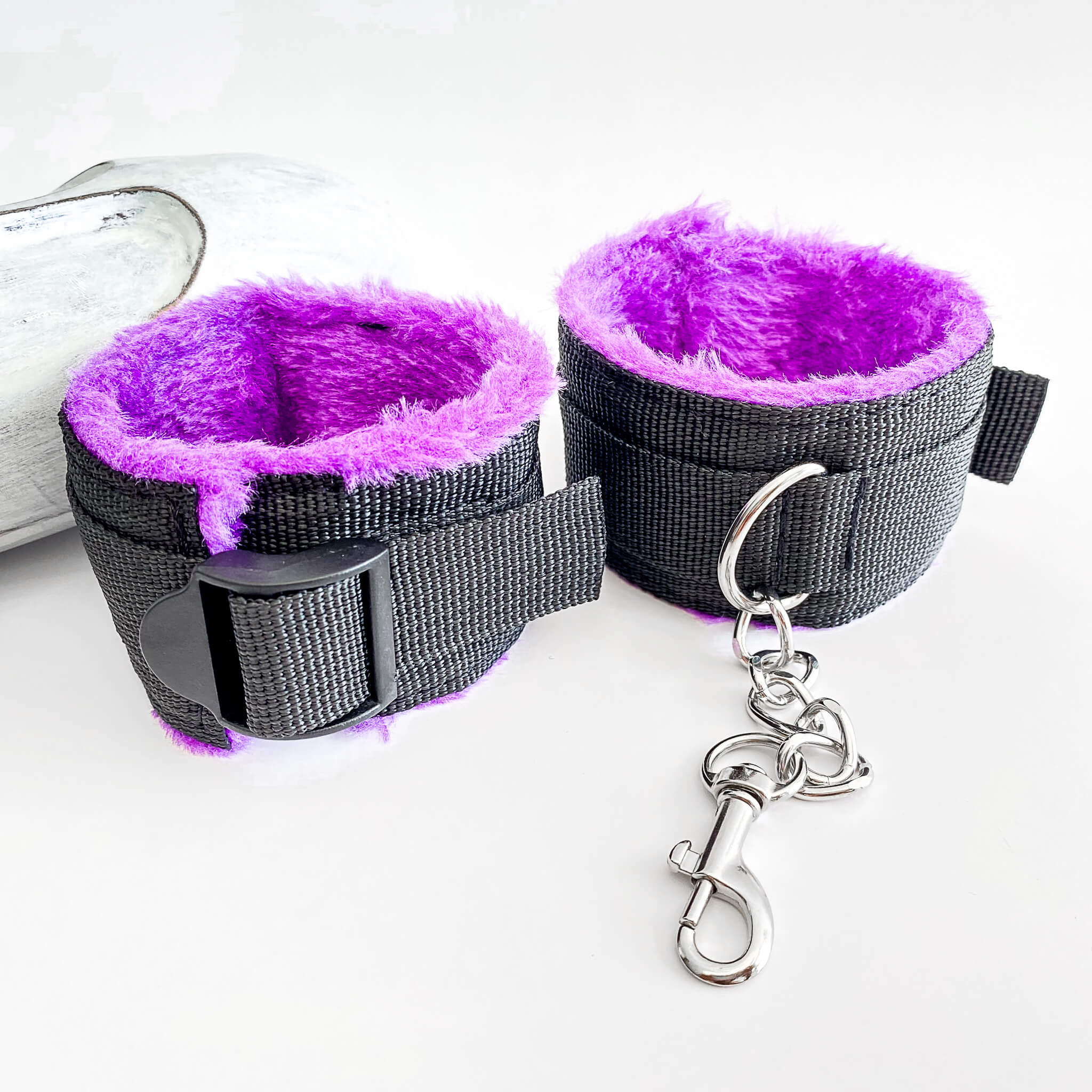 Nylon Handcuffs purple and black